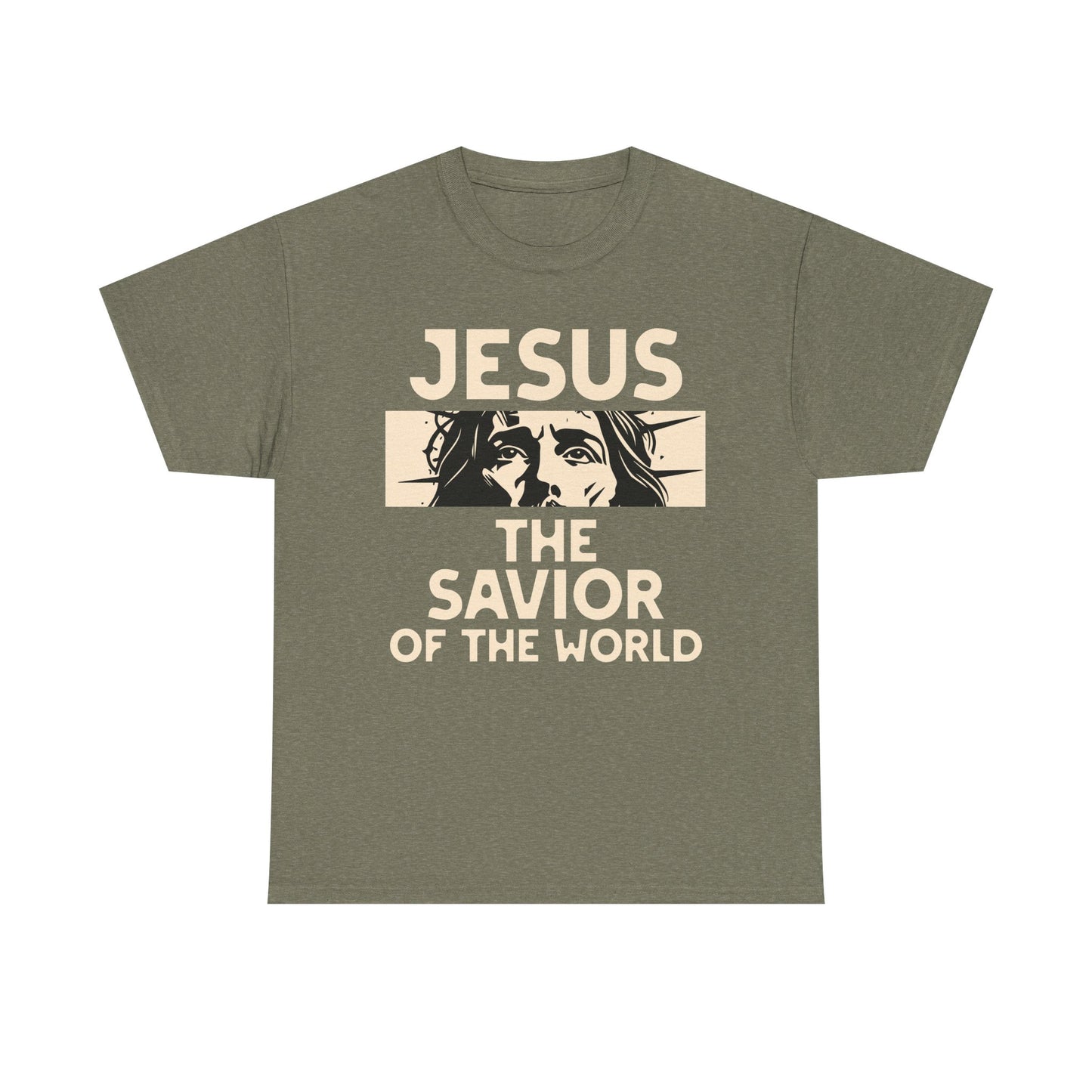 Jesus Savior of the World Unisex Heavy Cotton Tee - Inspirational Christian Graphic T-Shirt