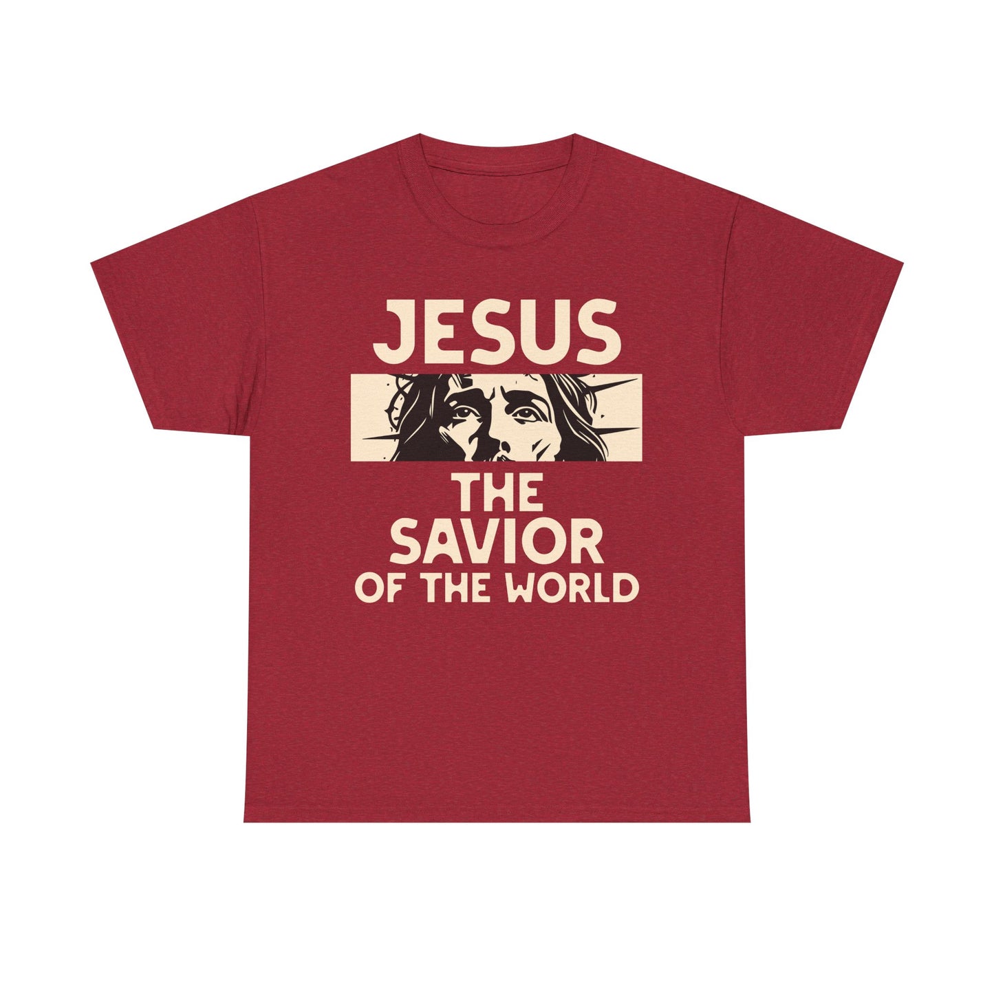 Jesus Savior of the World Unisex Heavy Cotton Tee - Inspirational Christian Graphic T-Shirt