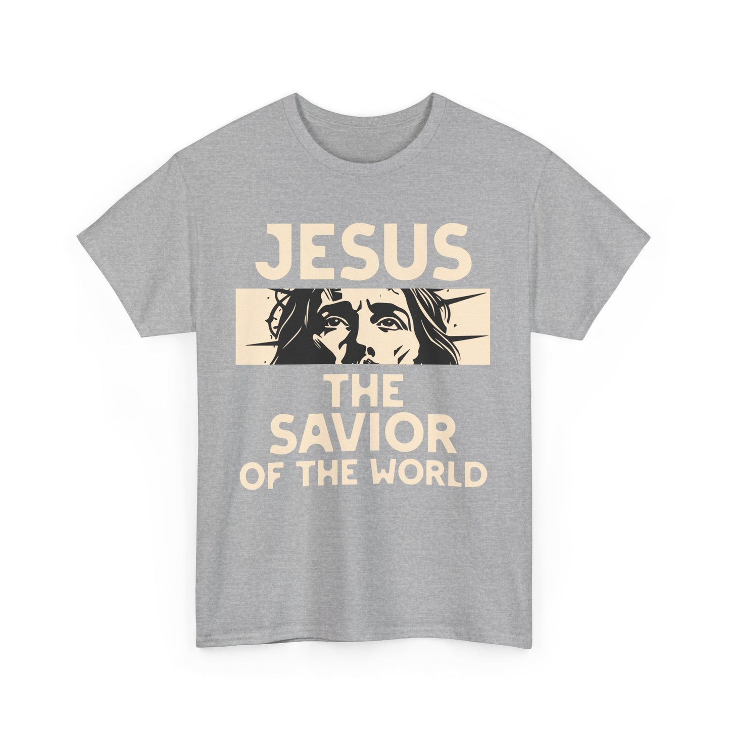 Jesus Savior of the World Unisex Heavy Cotton Tee - Inspirational Christian Graphic T-Shirt