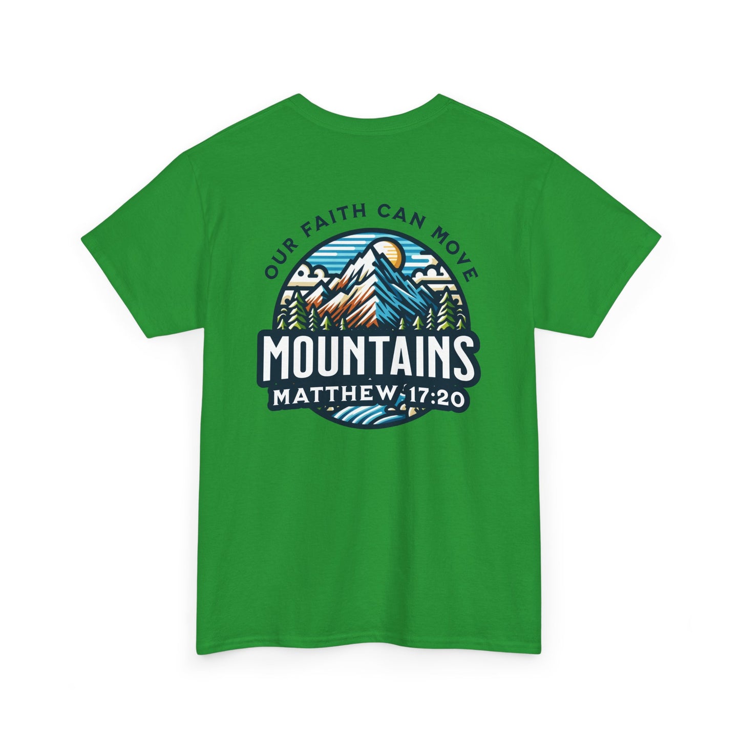 Faith-Inspired Unisex Heavy Cotton Tee | Our Faith Can Move Mountains, Motivational Apparel