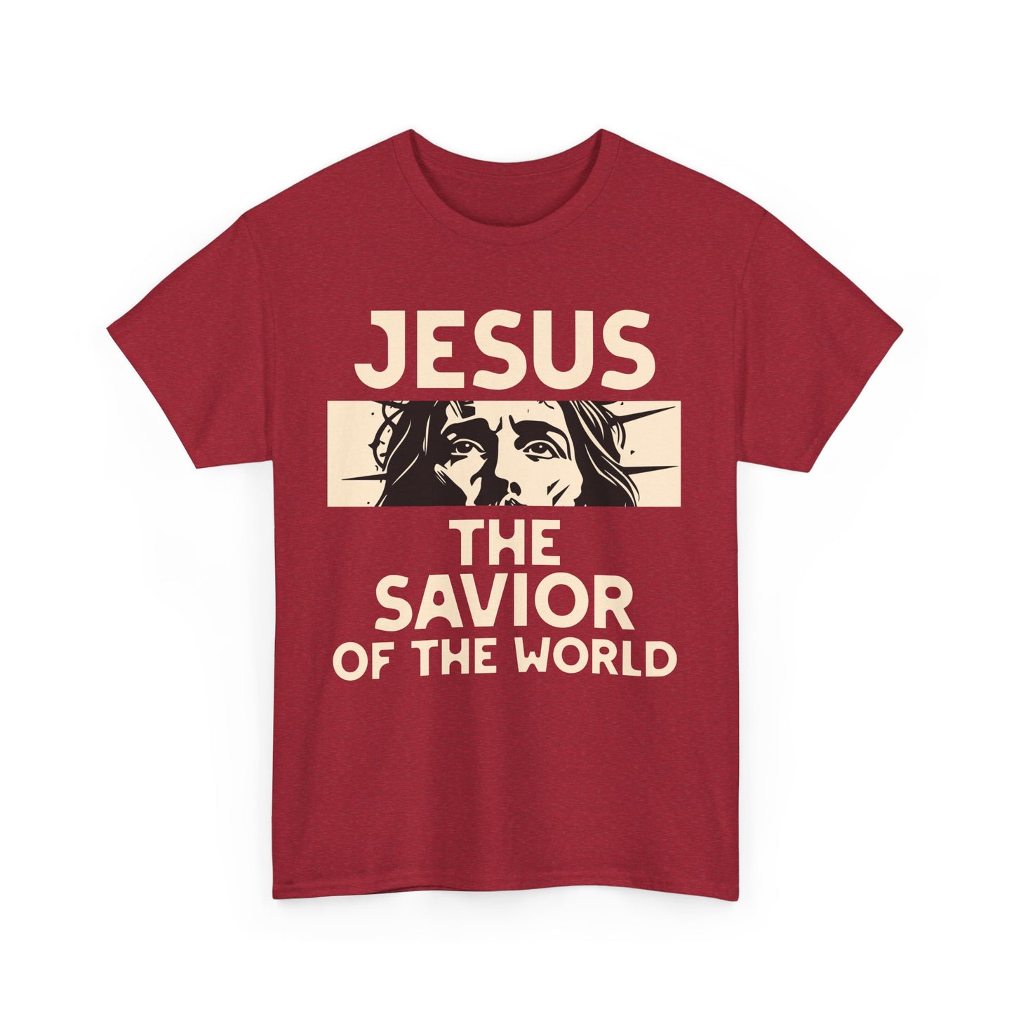 Jesus Savior of the World Unisex Heavy Cotton Tee - Inspirational Christian Graphic T-Shirt