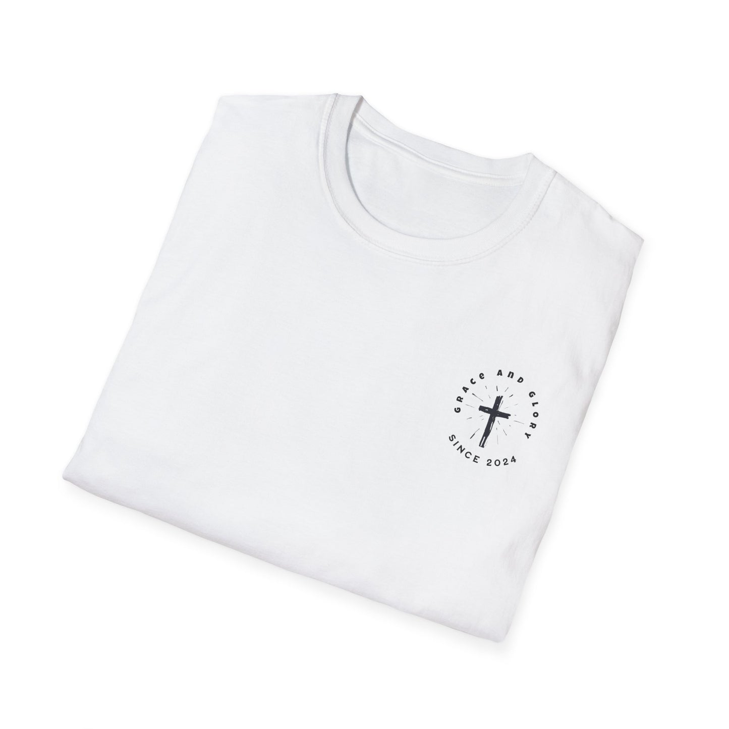 Inspirational Unisex Softstyle T-Shirt - 'Only in God Will You Find True Happiness'
