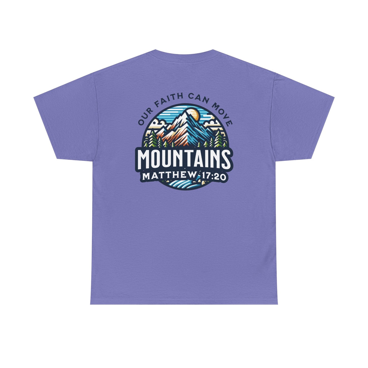 Faith-Inspired Unisex Heavy Cotton Tee | Our Faith Can Move Mountains, Motivational Apparel