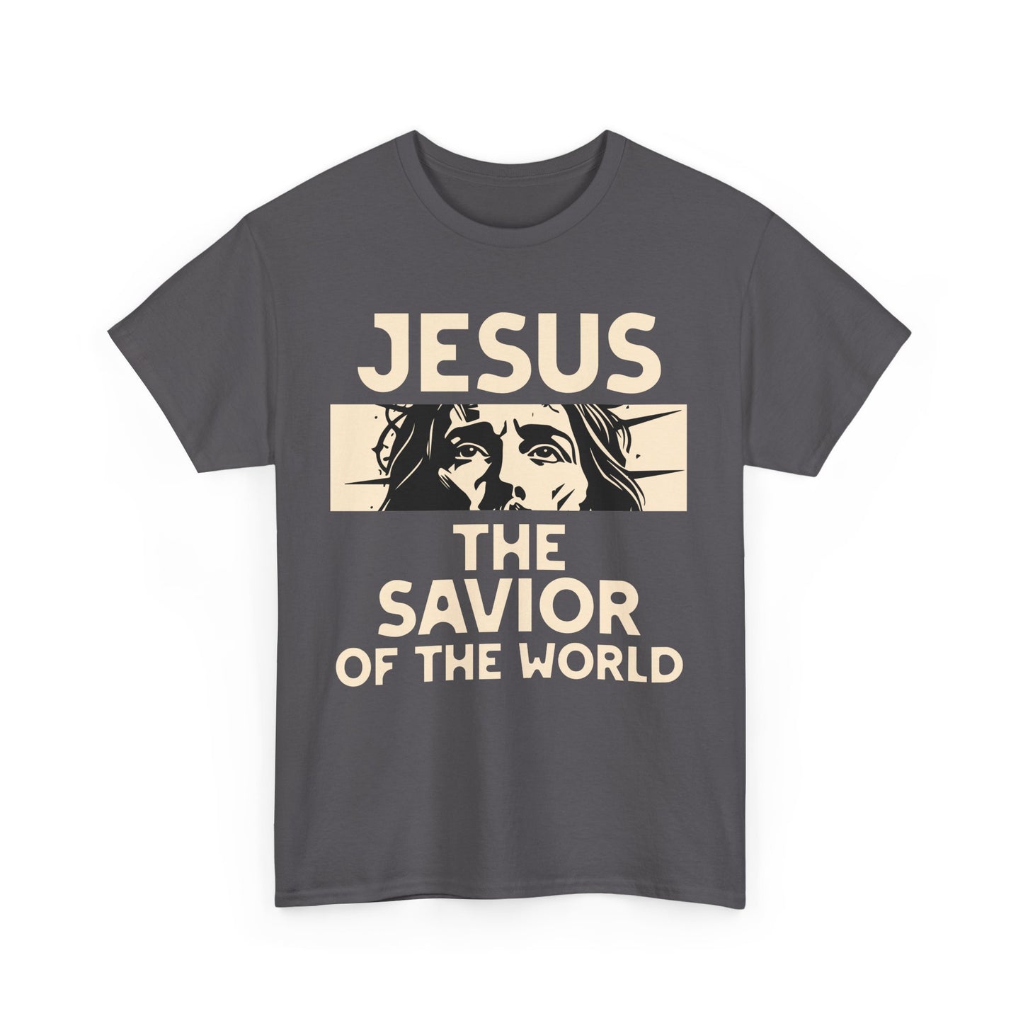 Jesus Savior of the World Unisex Heavy Cotton Tee - Inspirational Christian Graphic T-Shirt