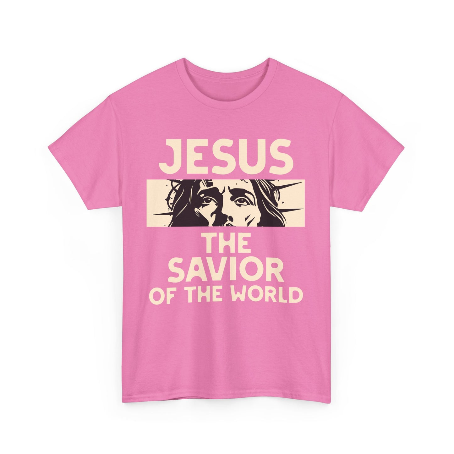 Jesus Savior of the World Unisex Heavy Cotton Tee - Inspirational Christian Graphic T-Shirt