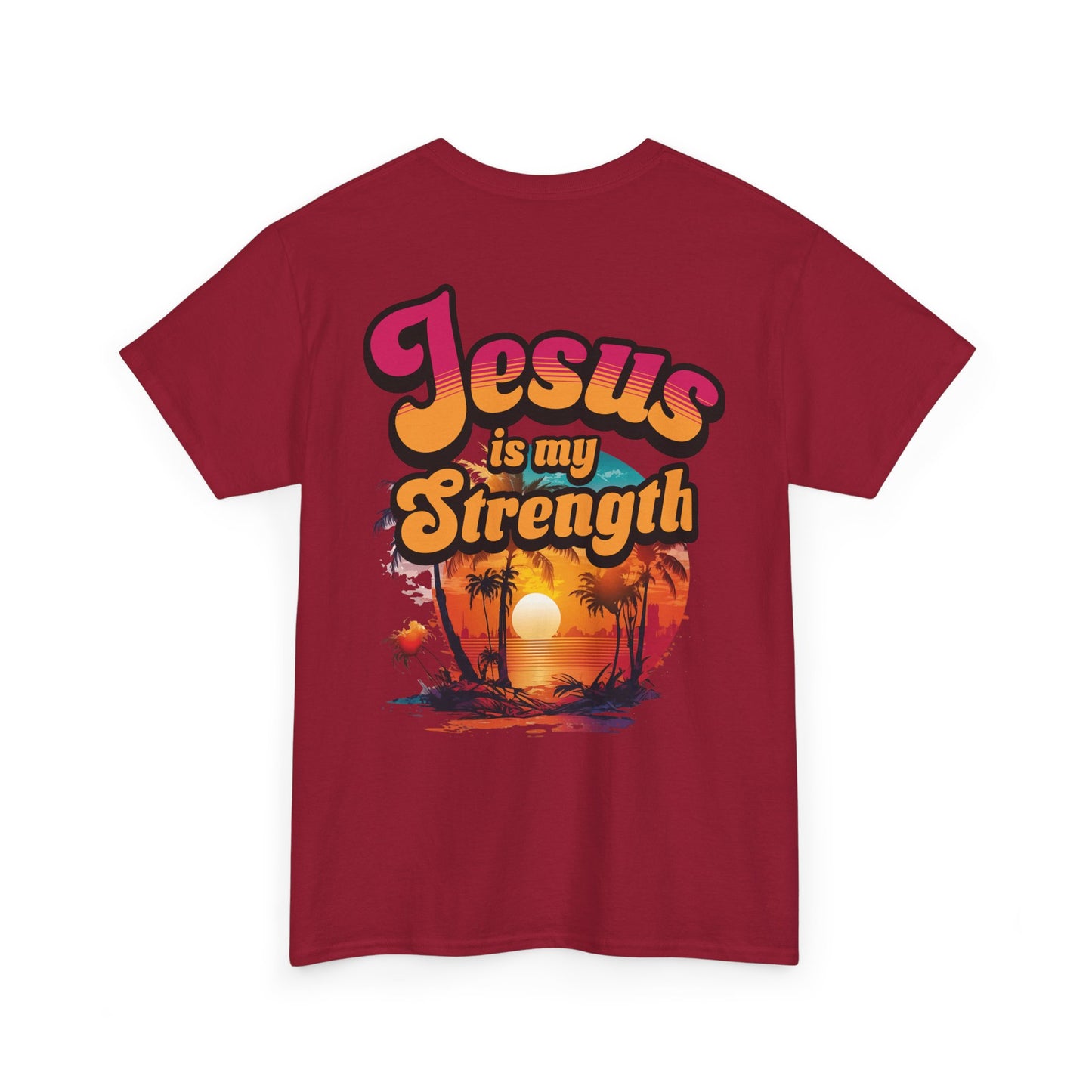 Inspirational Unisex Heavy Cotton Tee - 'Jesus is my Strength' Graphic