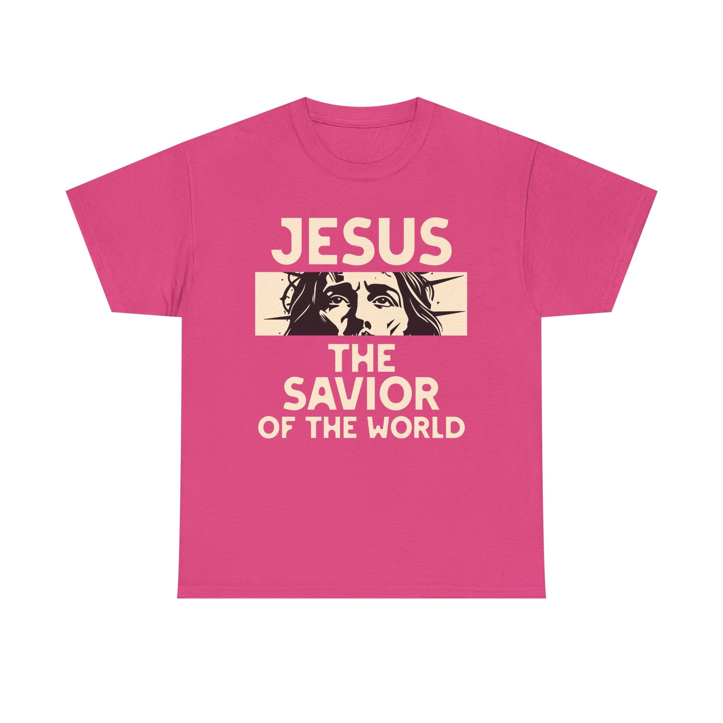Jesus Savior of the World Unisex Heavy Cotton Tee - Inspirational Christian Graphic T-Shirt