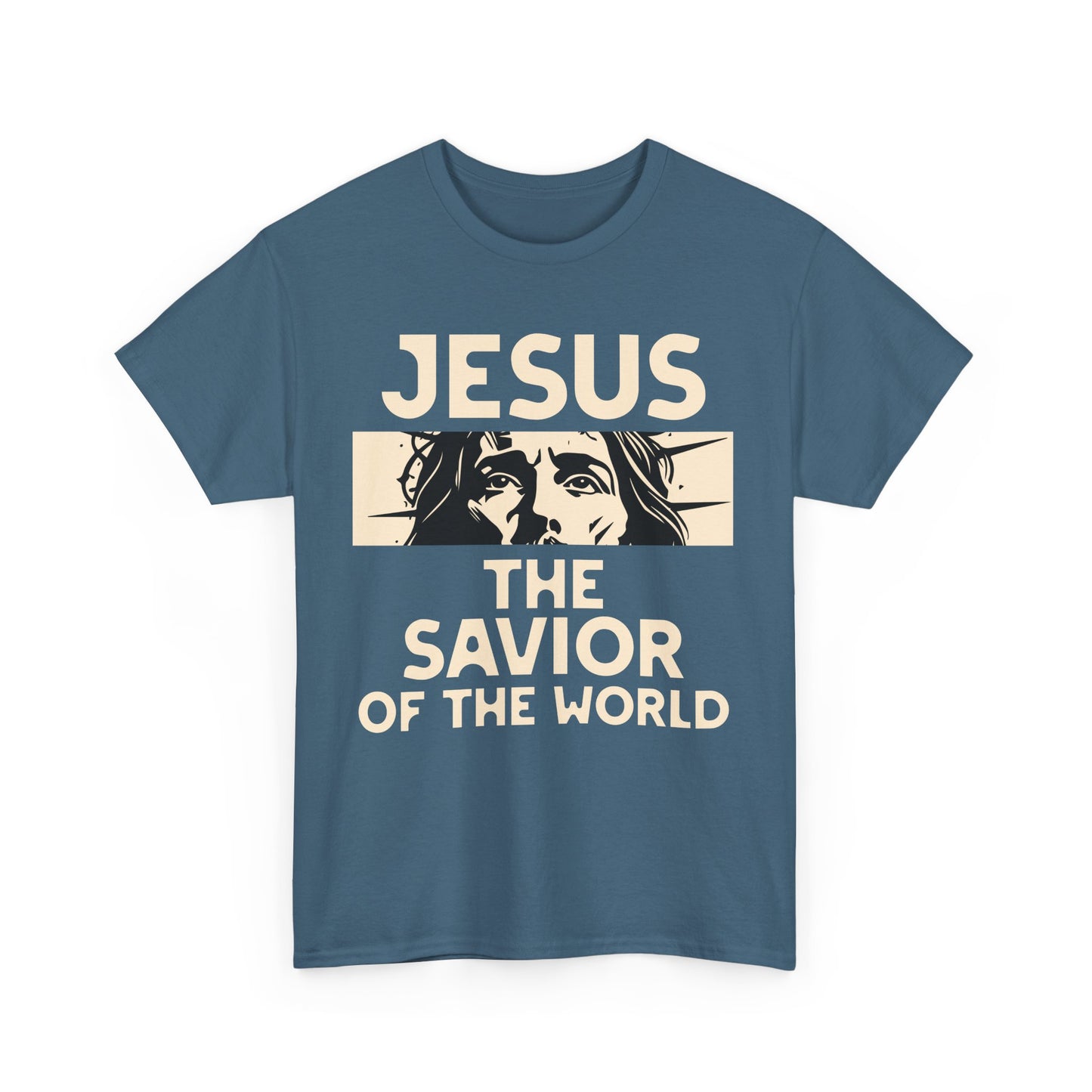 Jesus Savior of the World Unisex Heavy Cotton Tee - Inspirational Christian Graphic T-Shirt