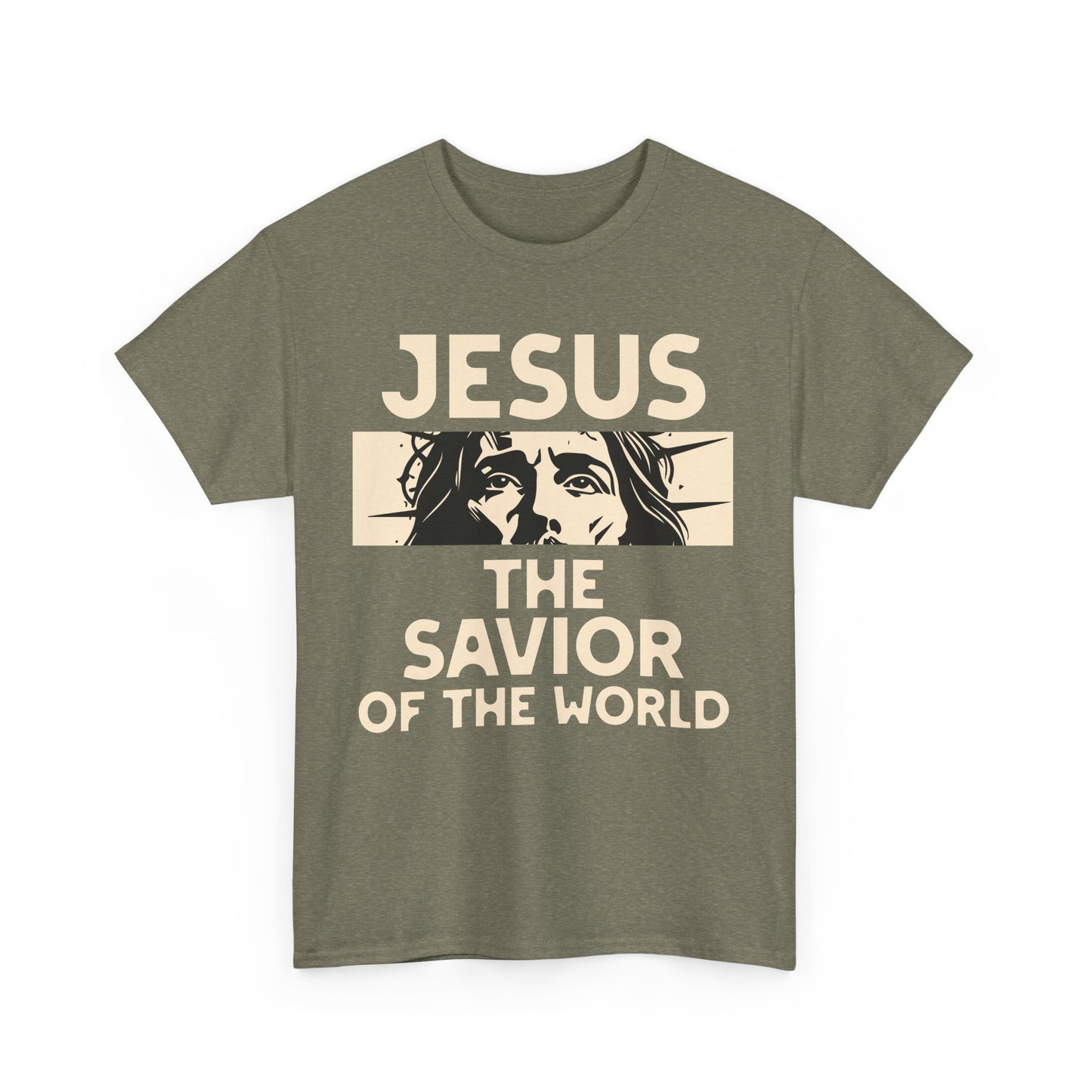 Jesus Savior of the World Unisex Heavy Cotton Tee - Inspirational Christian Graphic T-Shirt