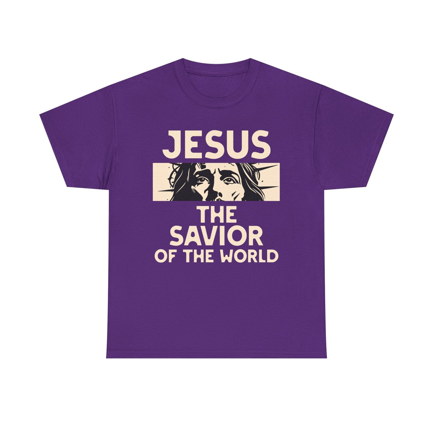 Jesus Savior of the World Unisex Heavy Cotton Tee - Inspirational Christian Graphic T-Shirt