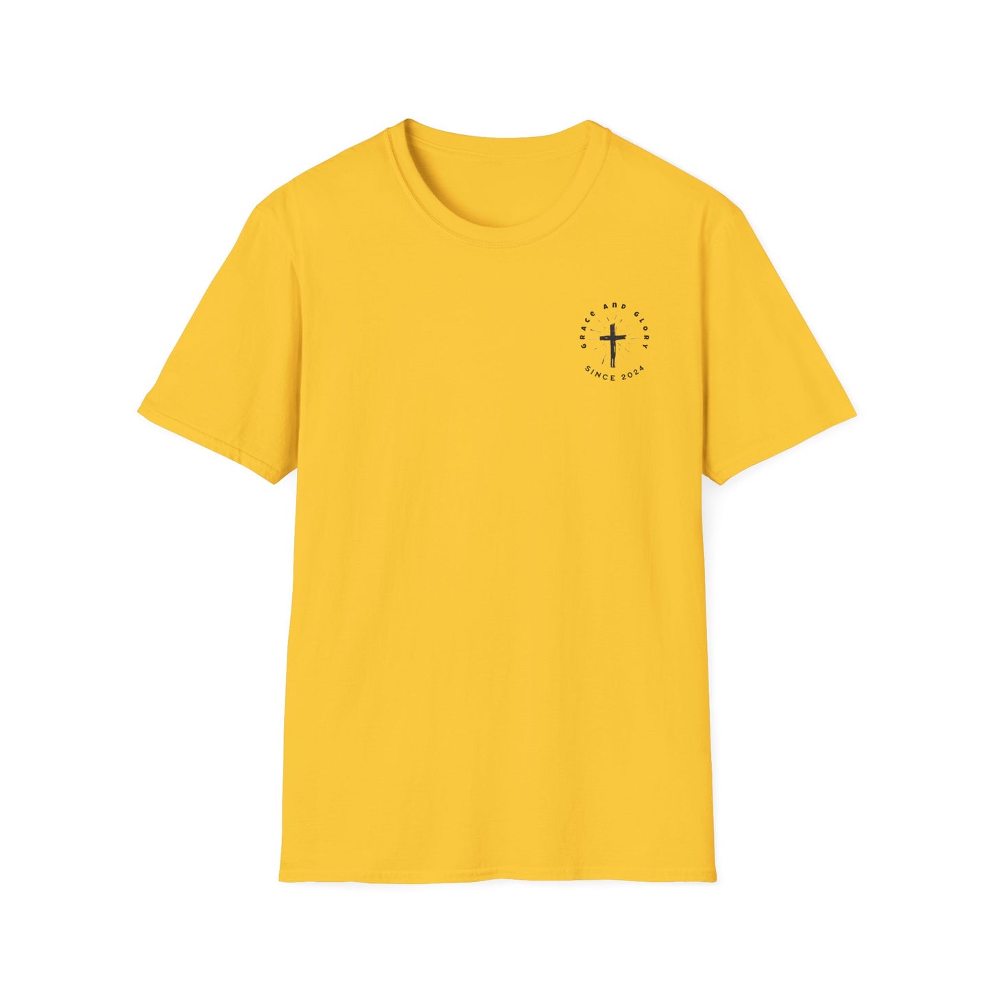 Inspirational Unisex Softstyle T-Shirt - 'Only in God Will You Find True Happiness'