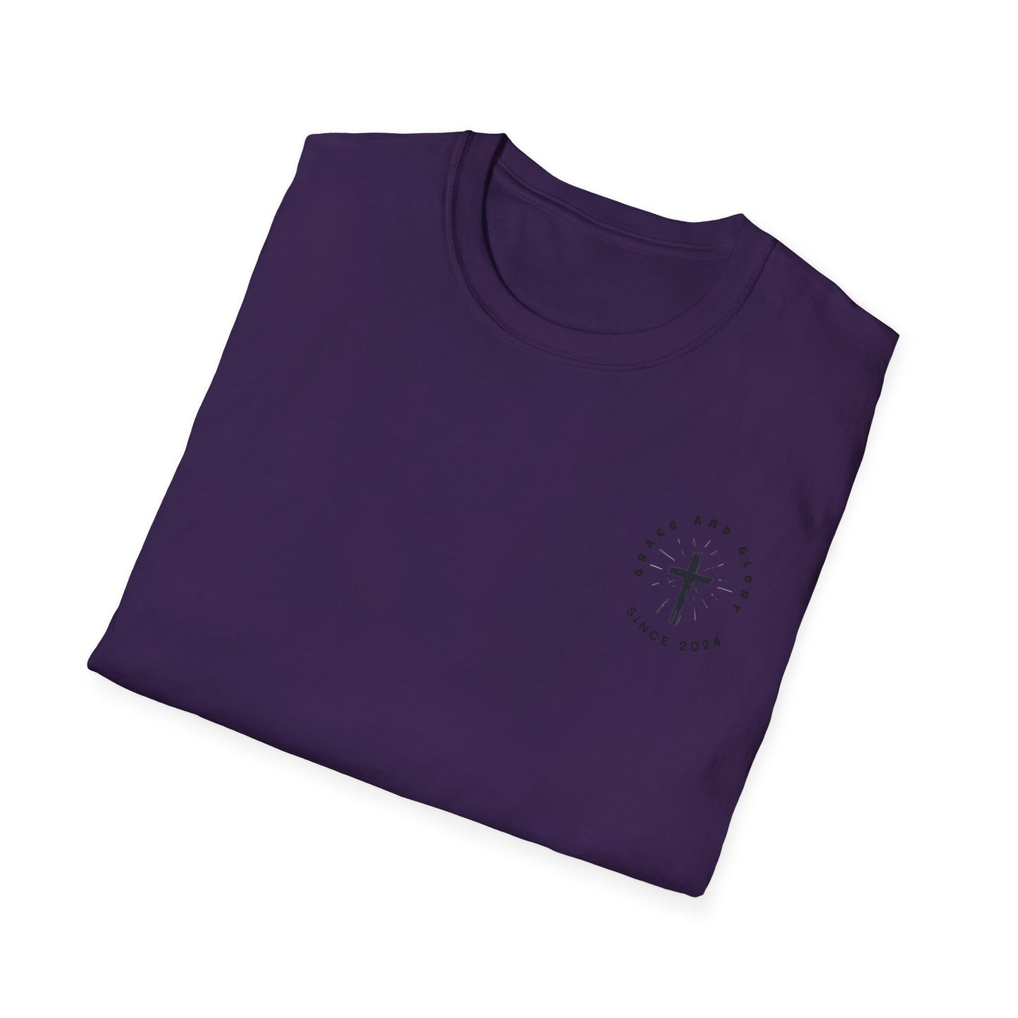 Inspirational Unisex Softstyle T-Shirt - 'Only in God Will You Find True Happiness'