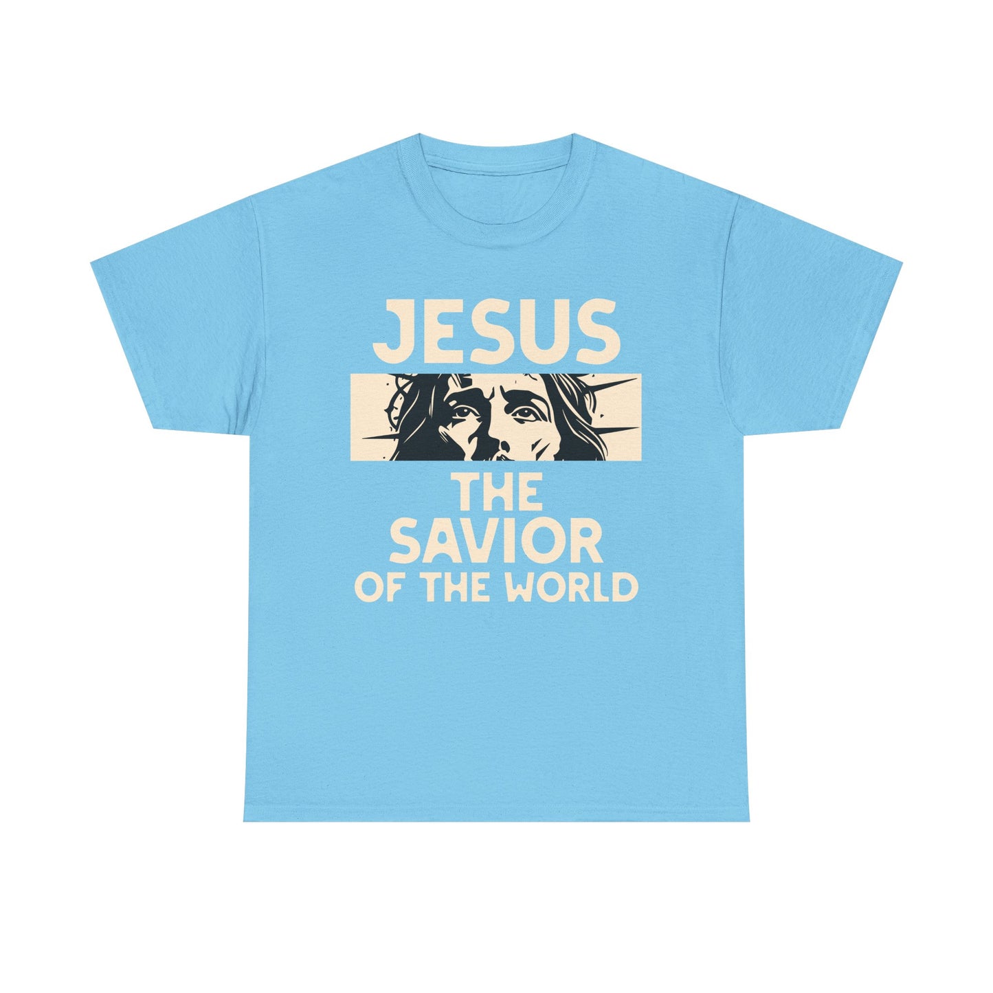 Jesus Savior of the World Unisex Heavy Cotton Tee - Inspirational Christian Graphic T-Shirt