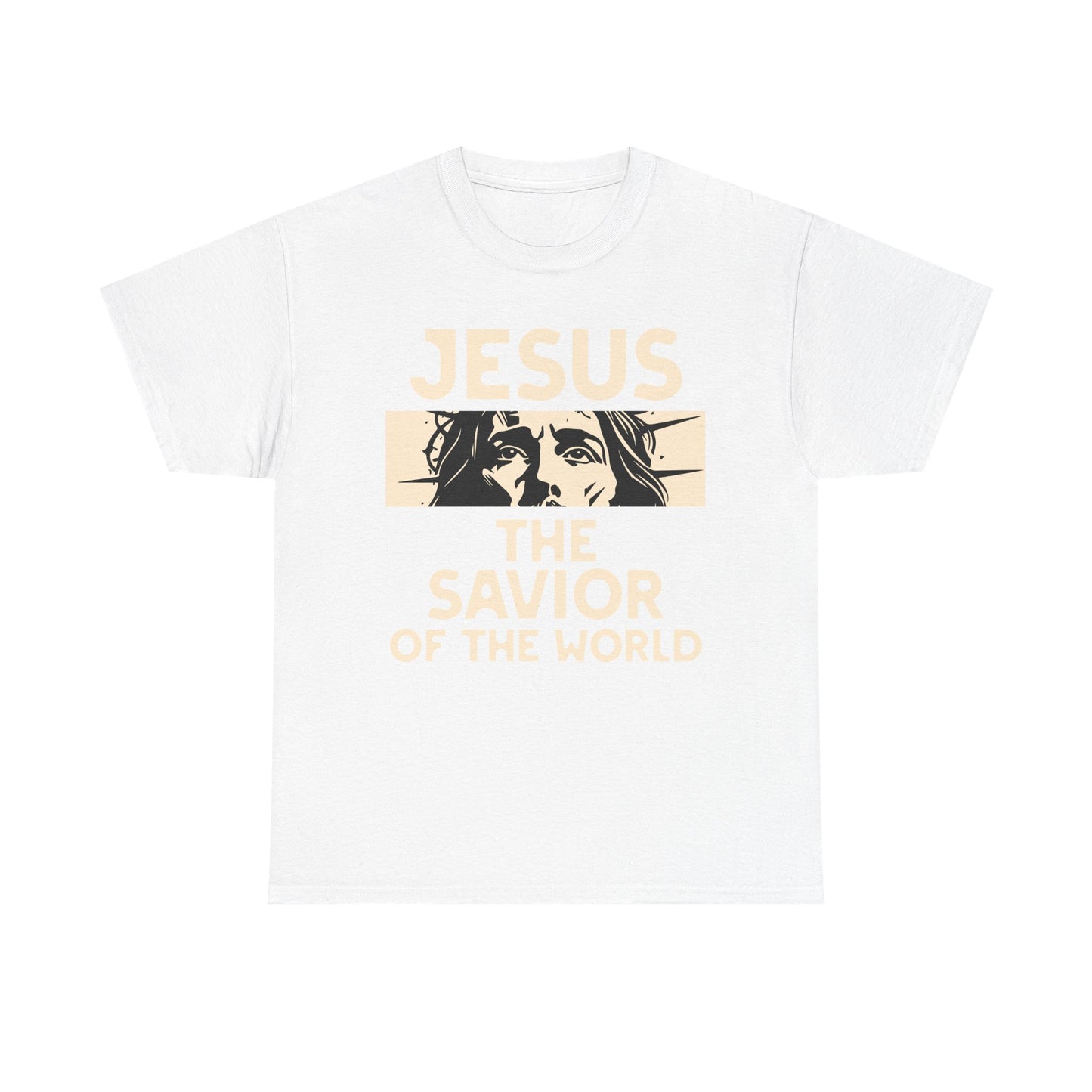 Jesus Savior of the World Unisex Heavy Cotton Tee - Inspirational Christian Graphic T-Shirt