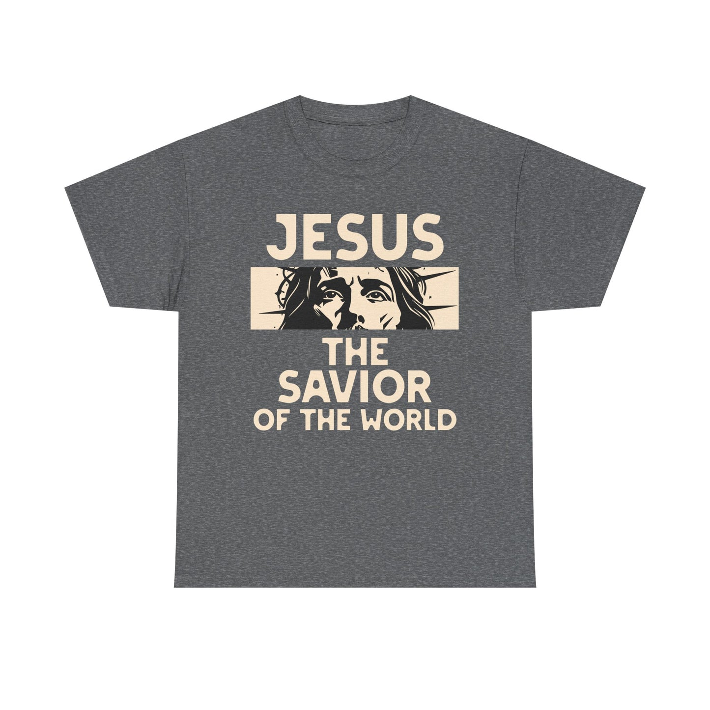 Jesus Savior of the World Unisex Heavy Cotton Tee - Inspirational Christian Graphic T-Shirt