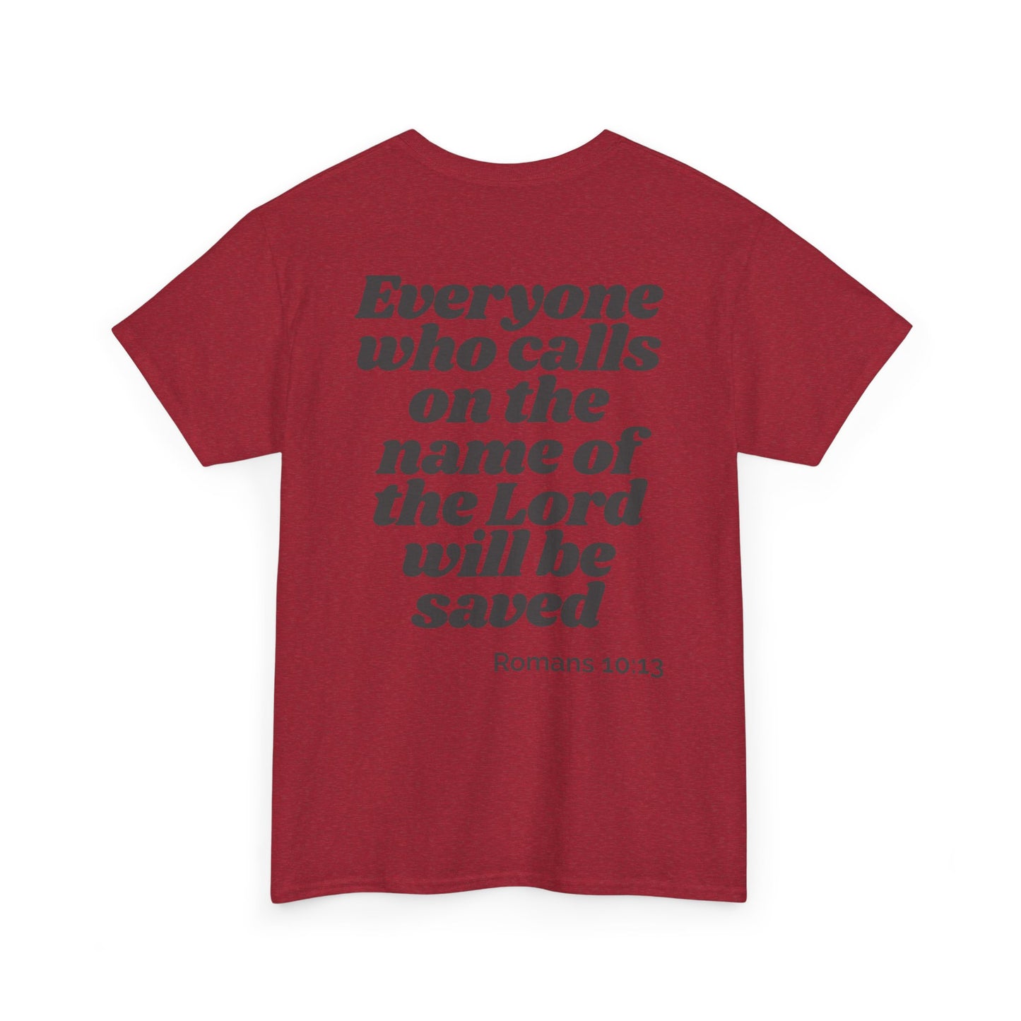 Faith-Inspired Unisex Heavy Cotton Tee - Romans 10:13