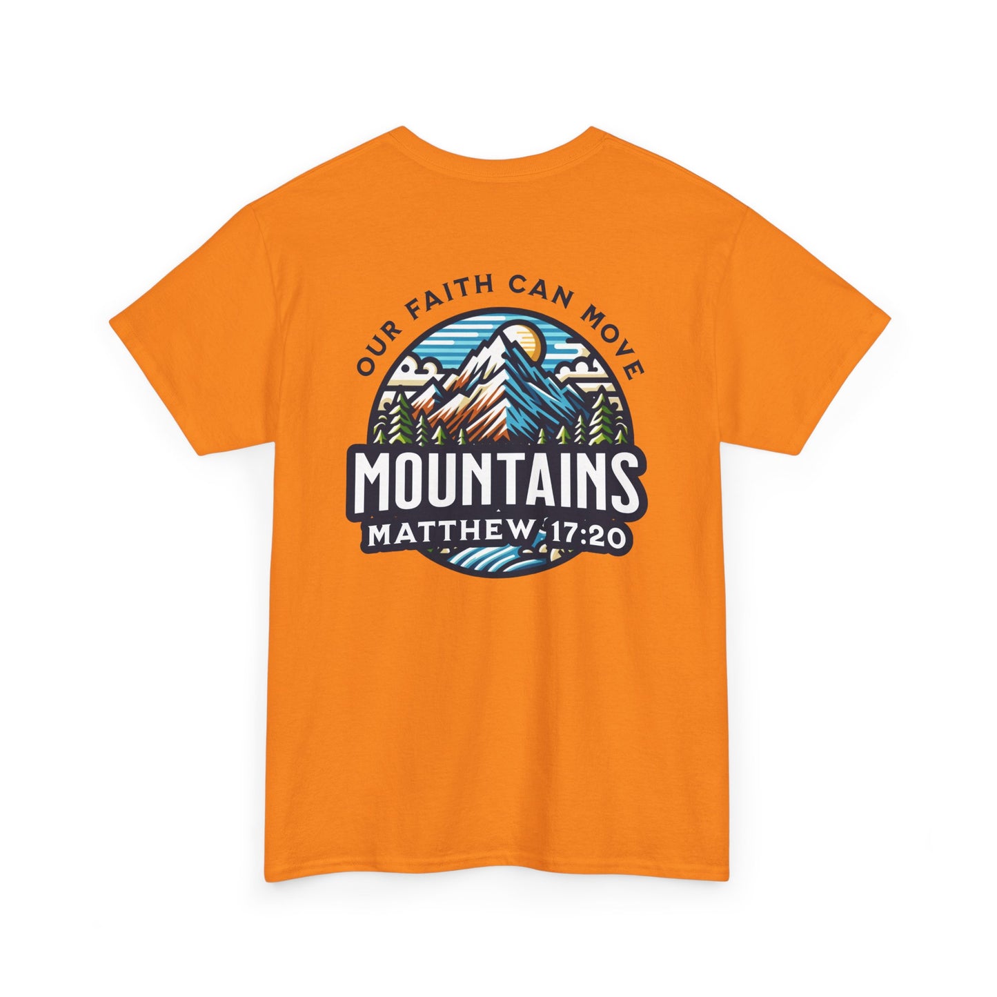 Faith-Inspired Unisex Heavy Cotton Tee | Our Faith Can Move Mountains, Motivational Apparel
