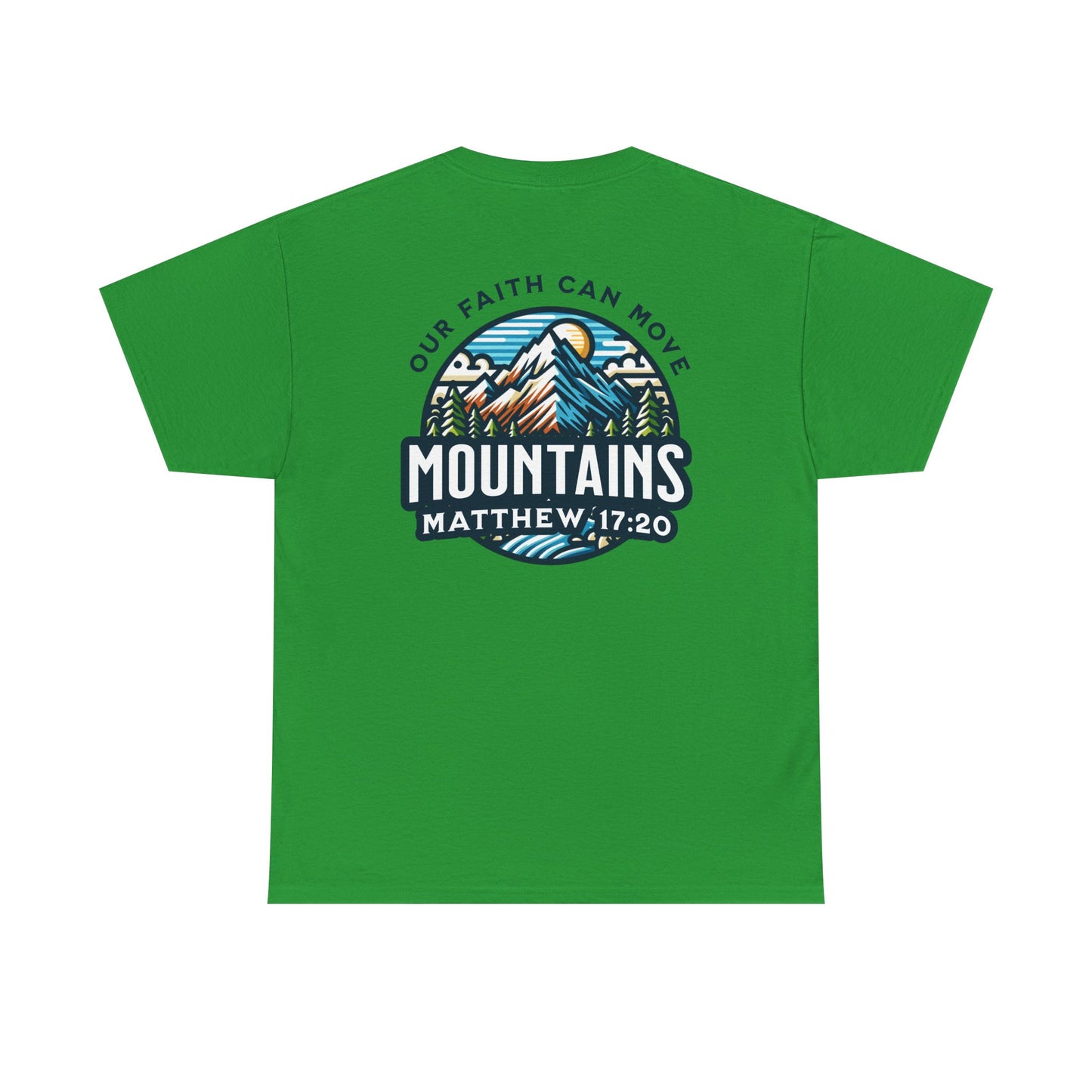 Faith-Inspired Unisex Heavy Cotton Tee | Our Faith Can Move Mountains, Motivational Apparel
