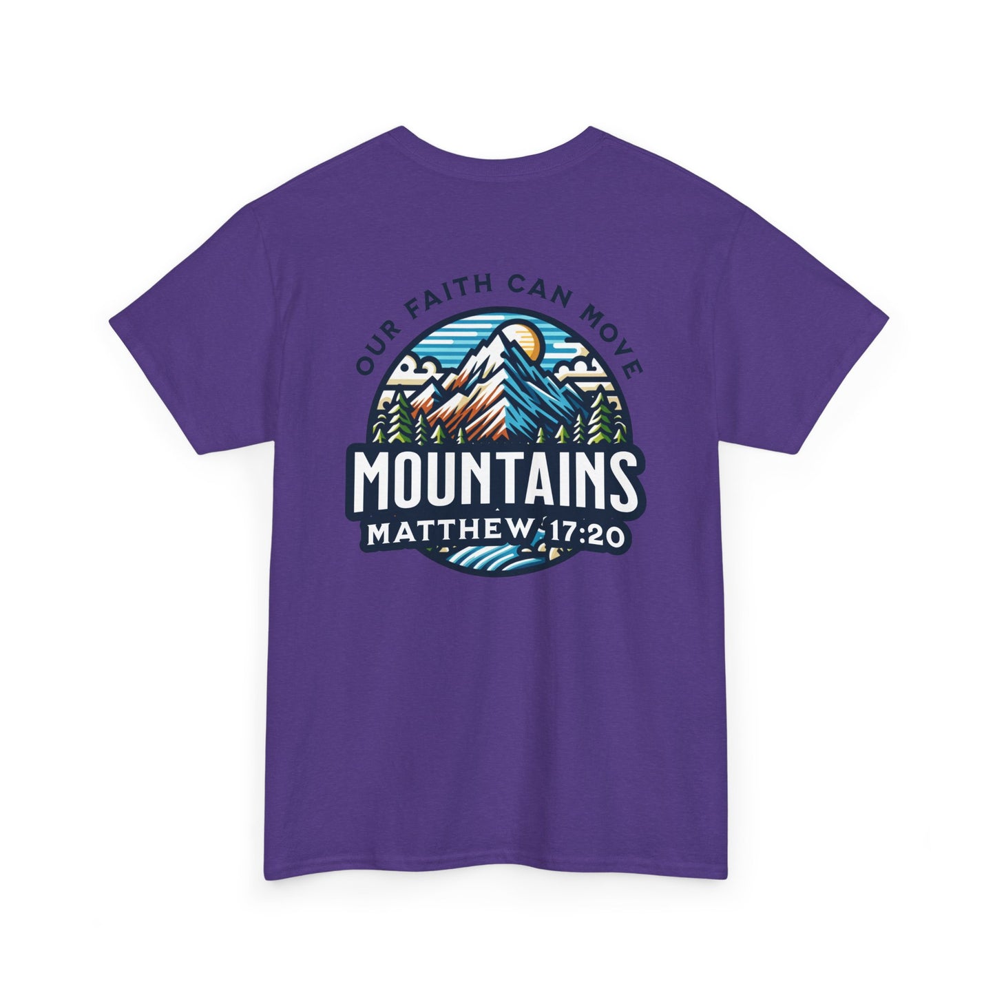 Faith-Inspired Unisex Heavy Cotton Tee | Our Faith Can Move Mountains, Motivational Apparel