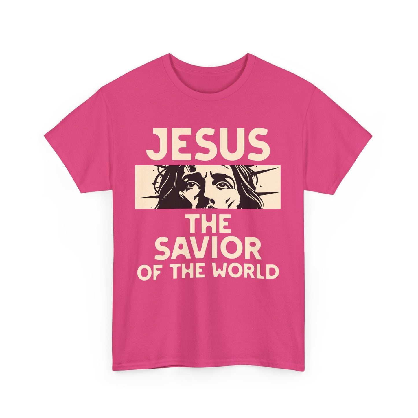 Jesus Savior of the World Unisex Heavy Cotton Tee - Inspirational Christian Graphic T-Shirt
