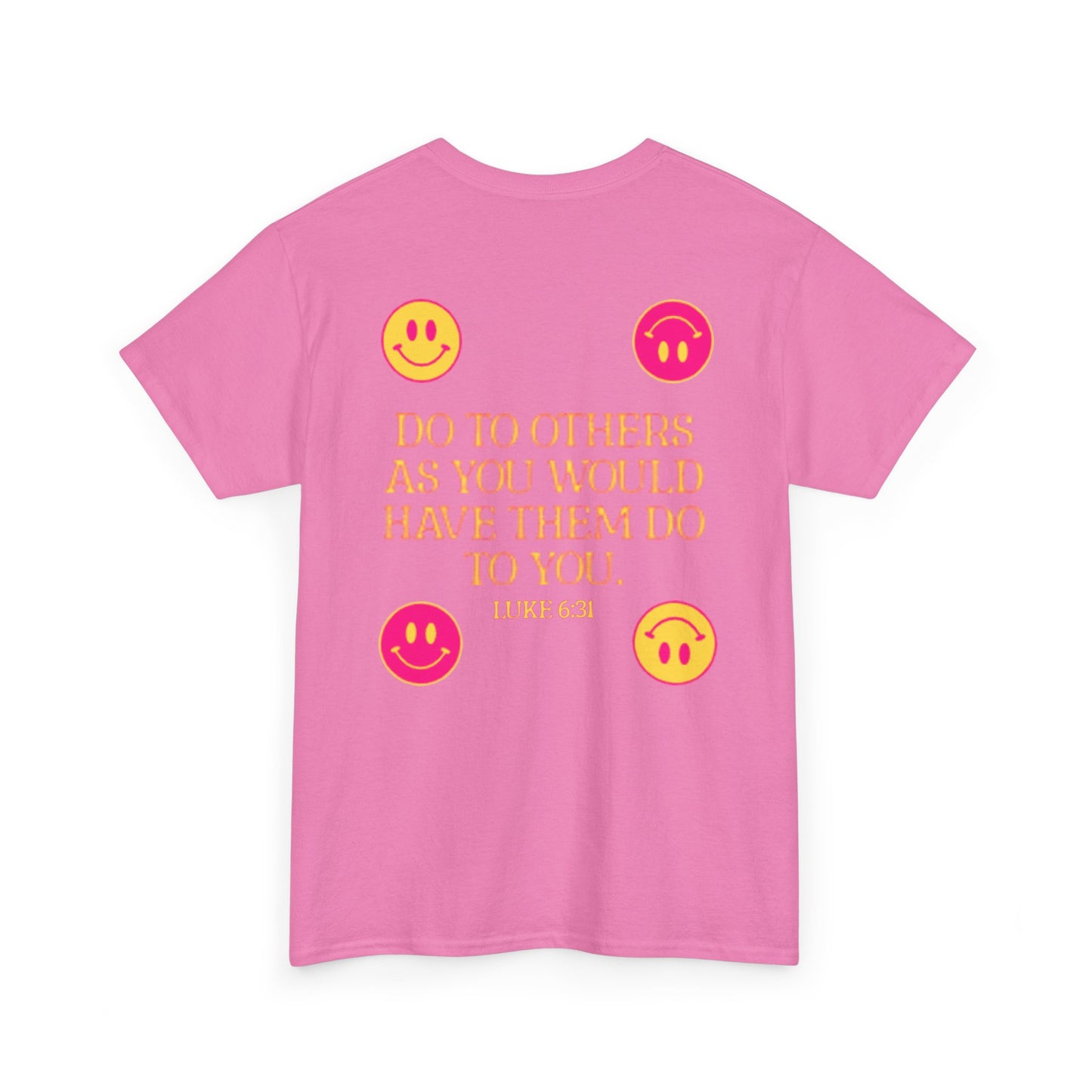 Inspirational Unisex Heavy Cotton Tee - 'Do to Others' with Smileys