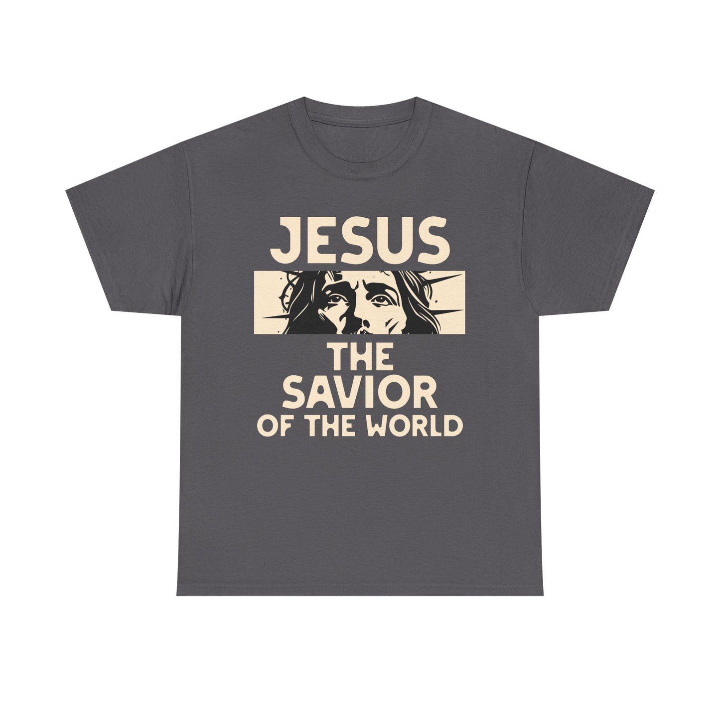 Jesus Savior of the World Unisex Heavy Cotton Tee - Inspirational Christian Graphic T-Shirt