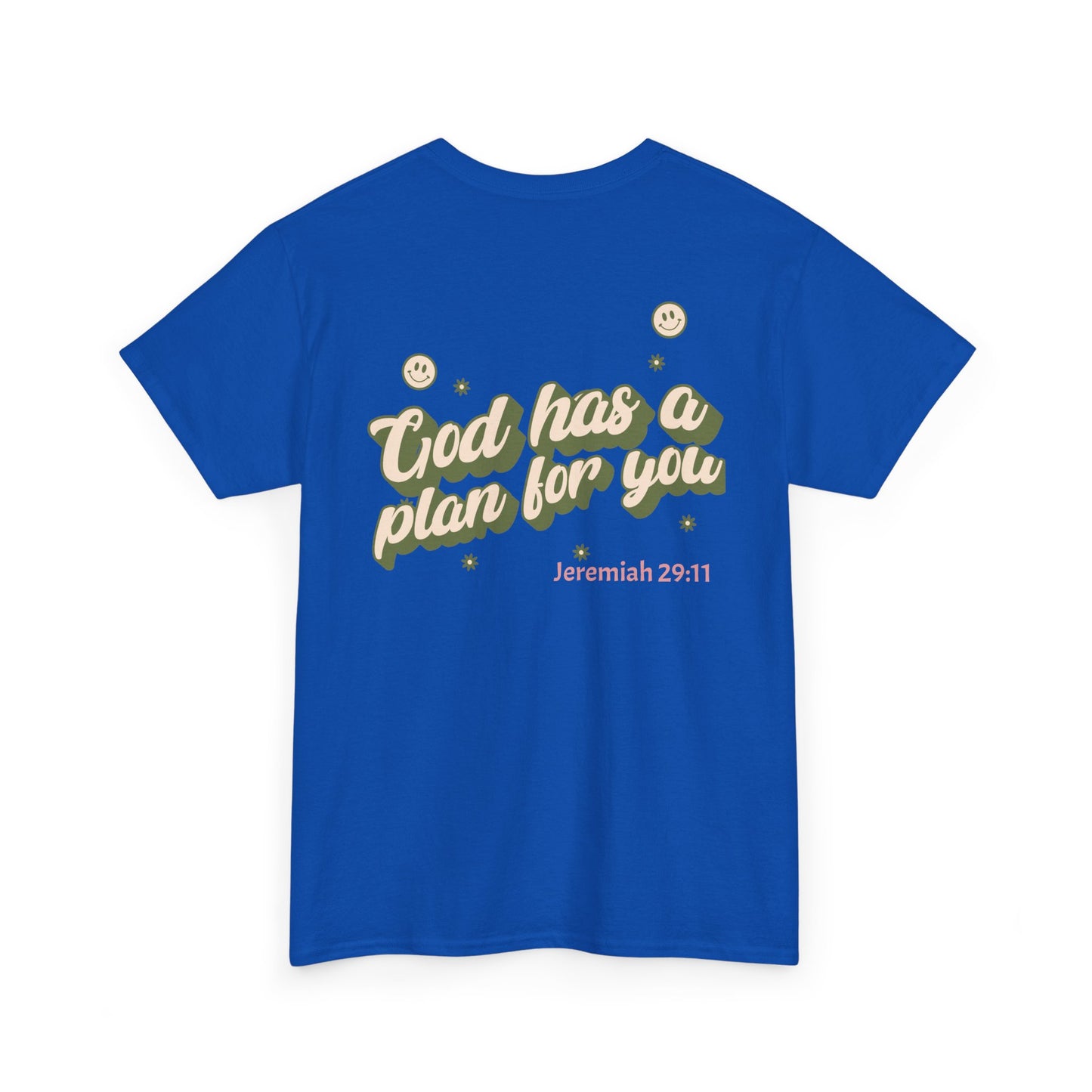 Inspirational Unisex Heavy Cotton Tee – "God Has A Plan For You"
