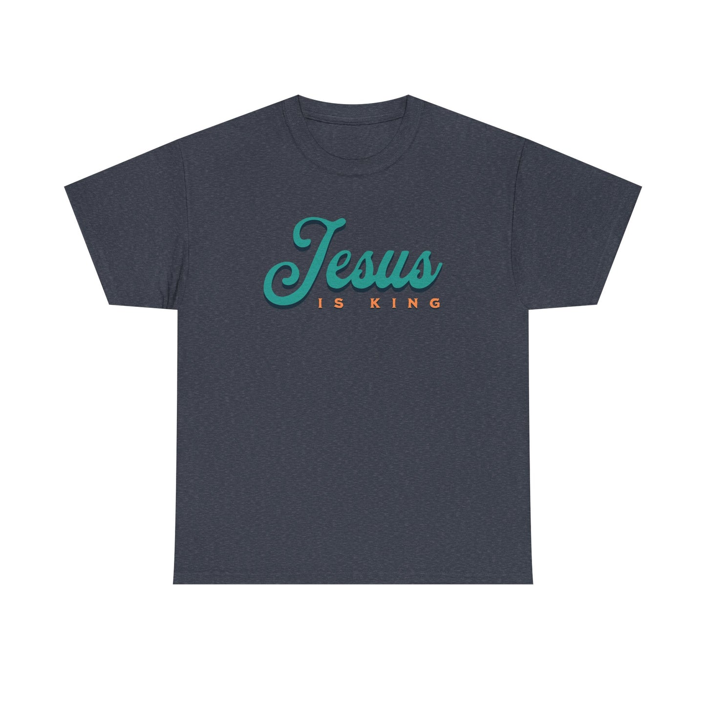 Unisex Heavy Cotton Tee - 'Jesus is King' Inspirational T-Shirt