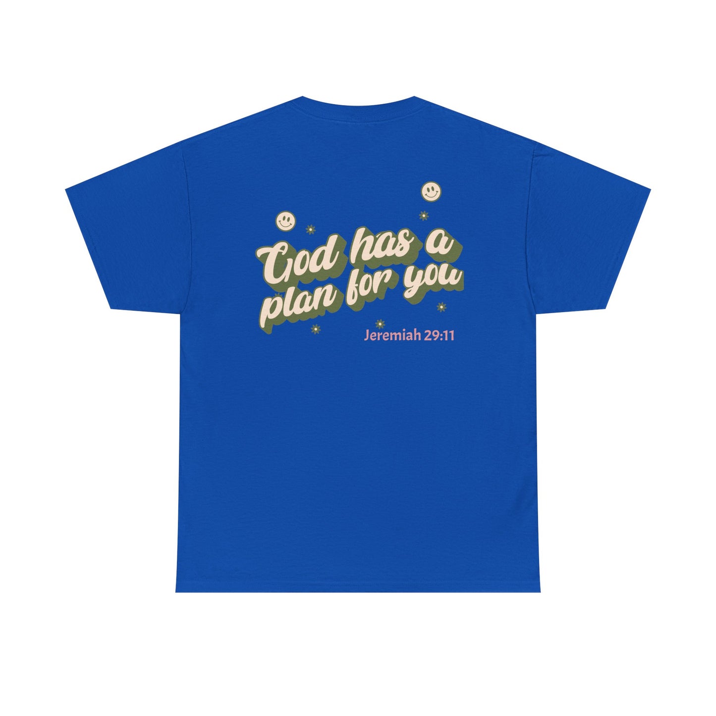 Inspirational Unisex Heavy Cotton Tee – "God Has A Plan For You"