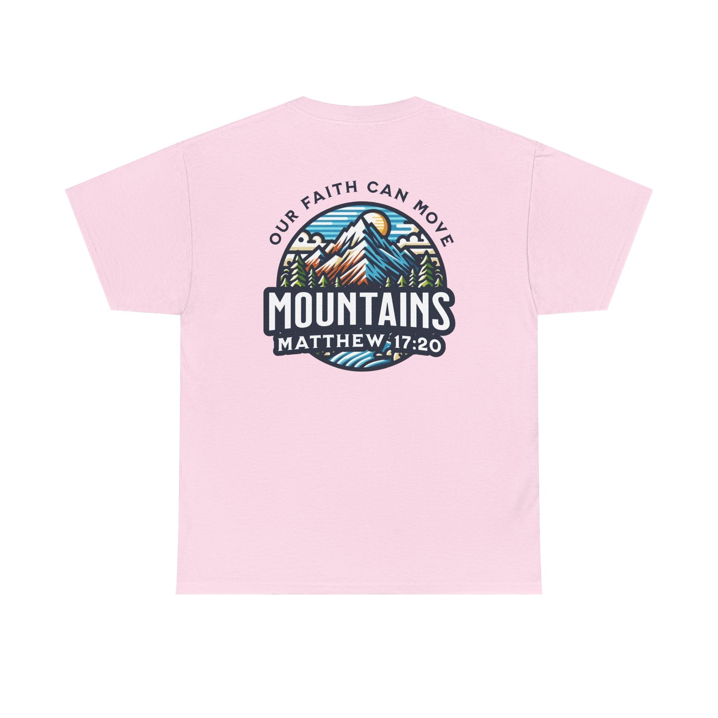 Faith-Inspired Unisex Heavy Cotton Tee | Our Faith Can Move Mountains, Motivational Apparel