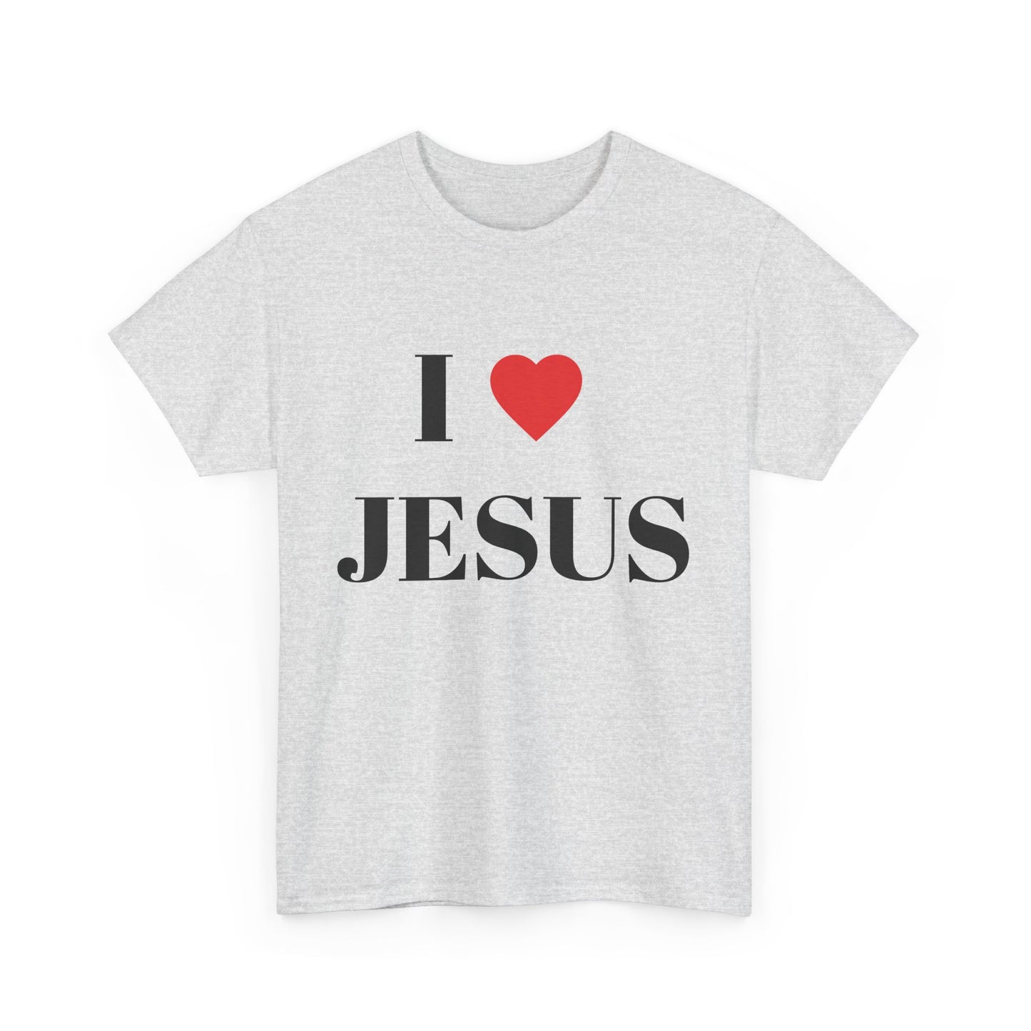 I ❤️ JESUS Unisex Heavy Cotton Tee - Comfortable Faith-Based T-Shirt