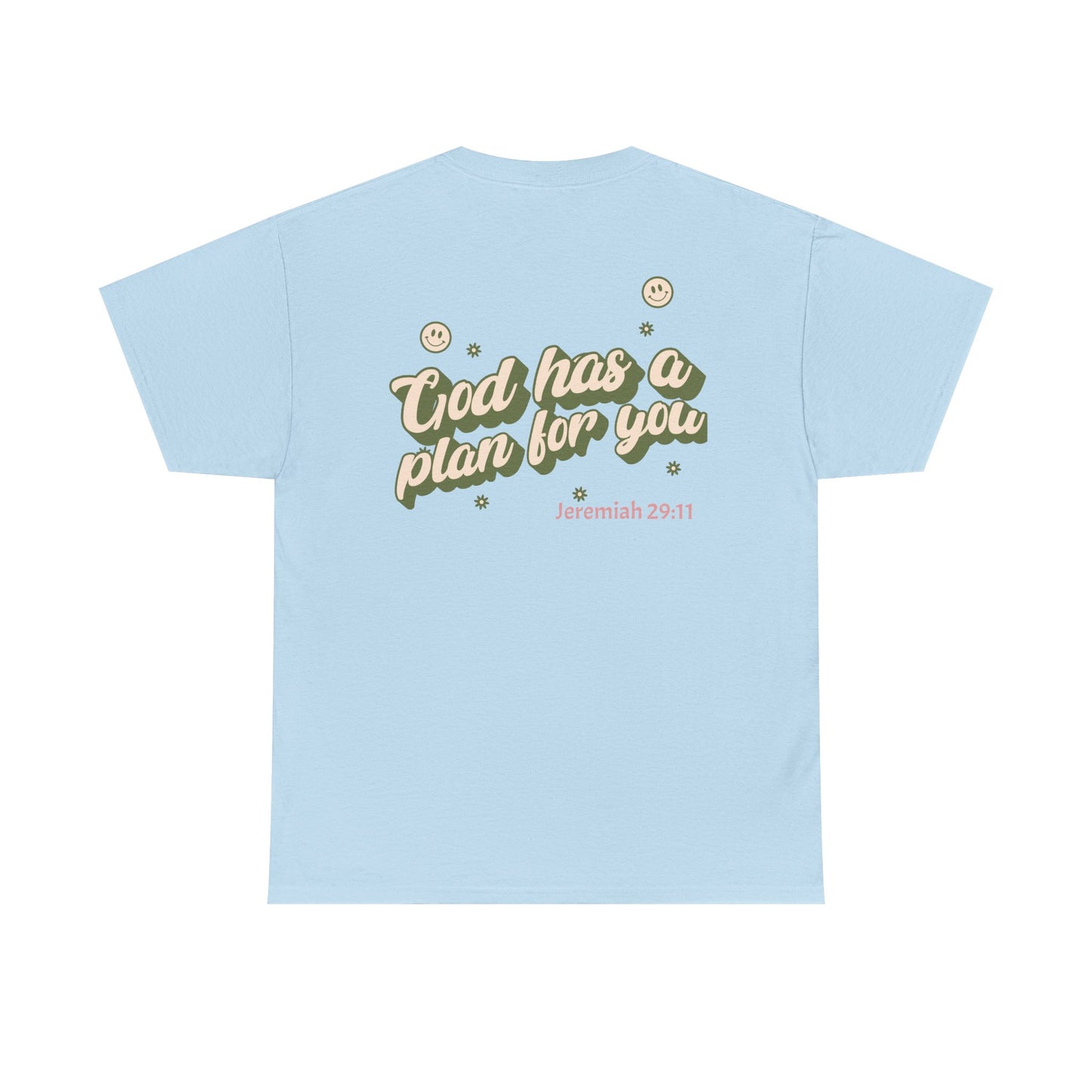 Inspirational Unisex Heavy Cotton Tee – "God Has A Plan For You"