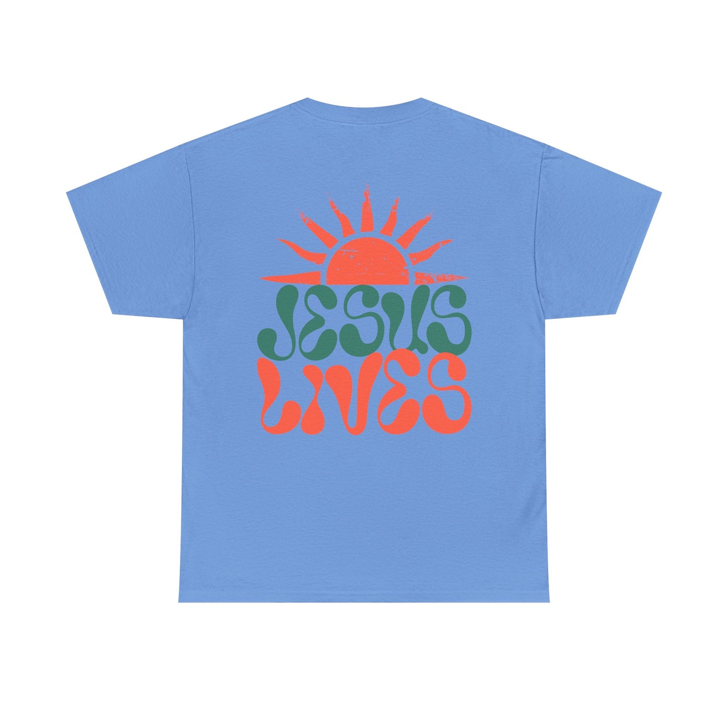 Unisex Heavy Cotton Tee - 'Jesus Lives' Graphic Shirt with Sun Design
