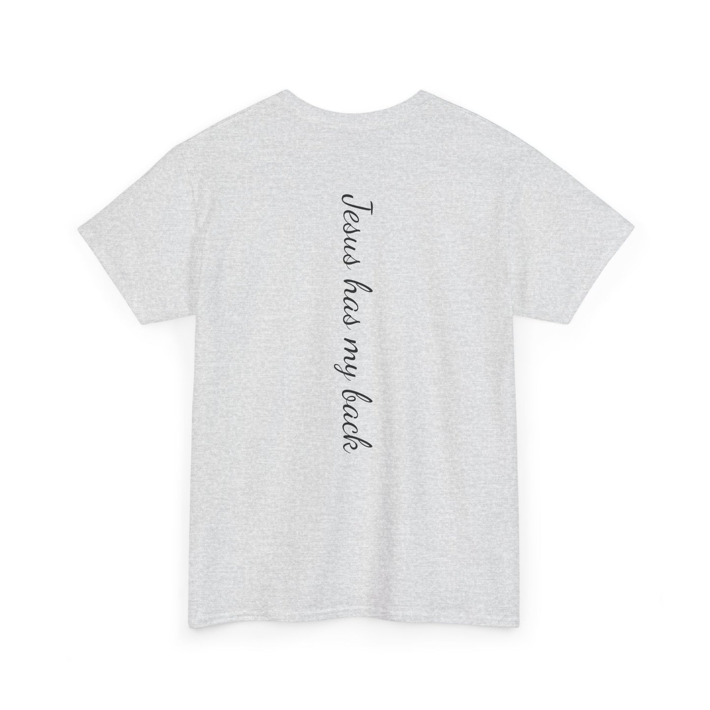 Unisex Heavy Cotton Tee - 'Jesus Has My Back' Inspirational T-Shirt