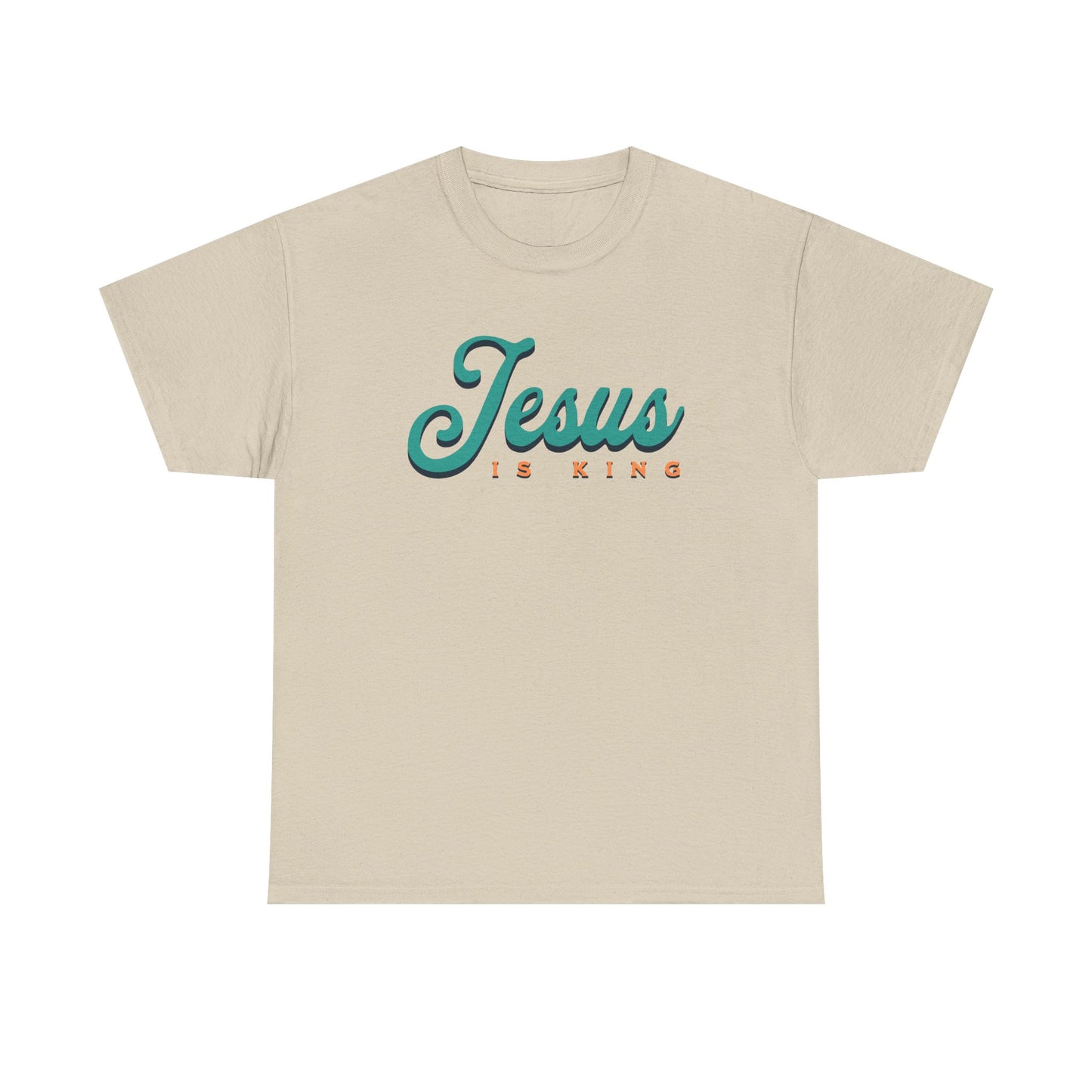 Unisex Heavy Cotton Tee - 'Jesus is King' Inspirational T-Shirt