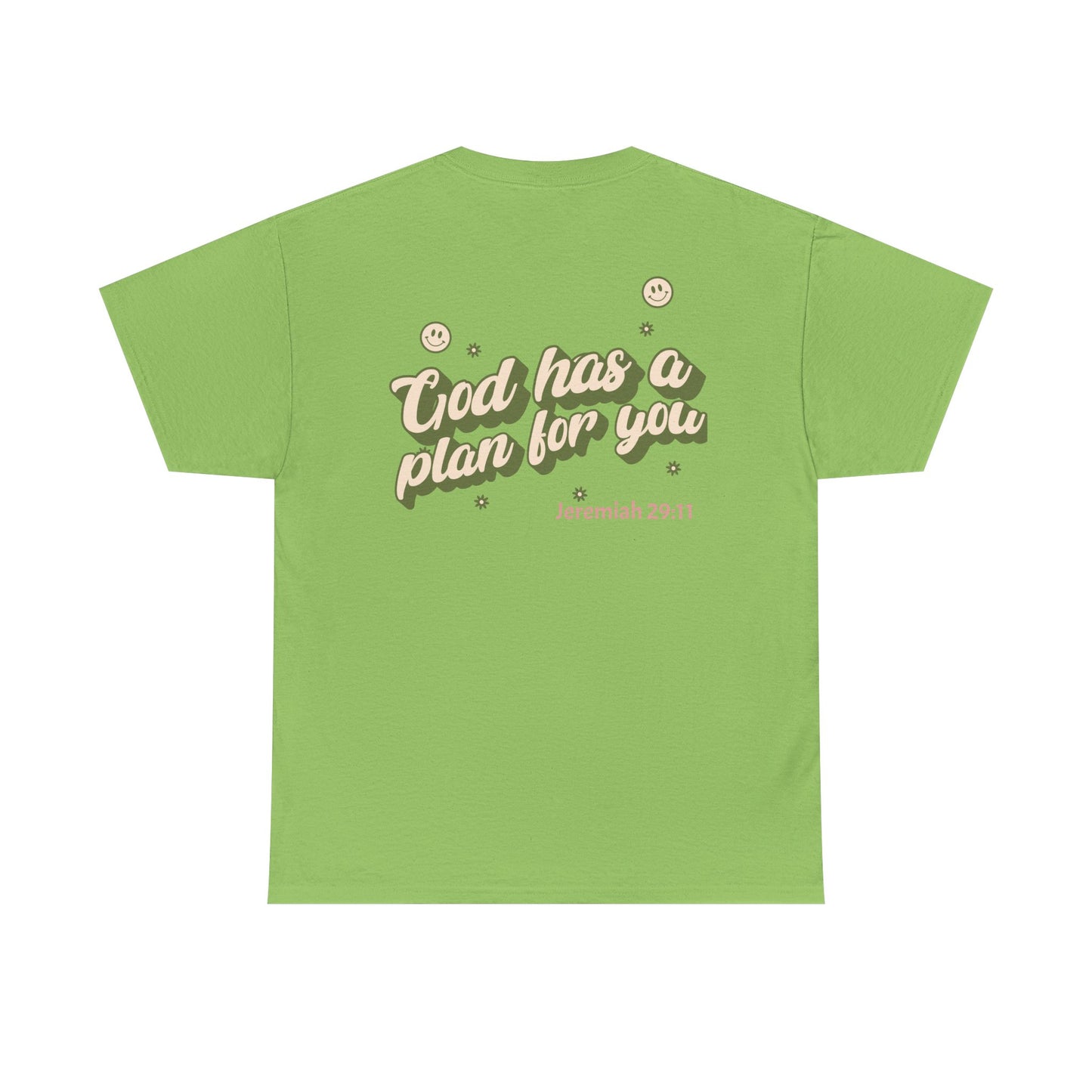 Inspirational Unisex Heavy Cotton Tee – "God Has A Plan For You"