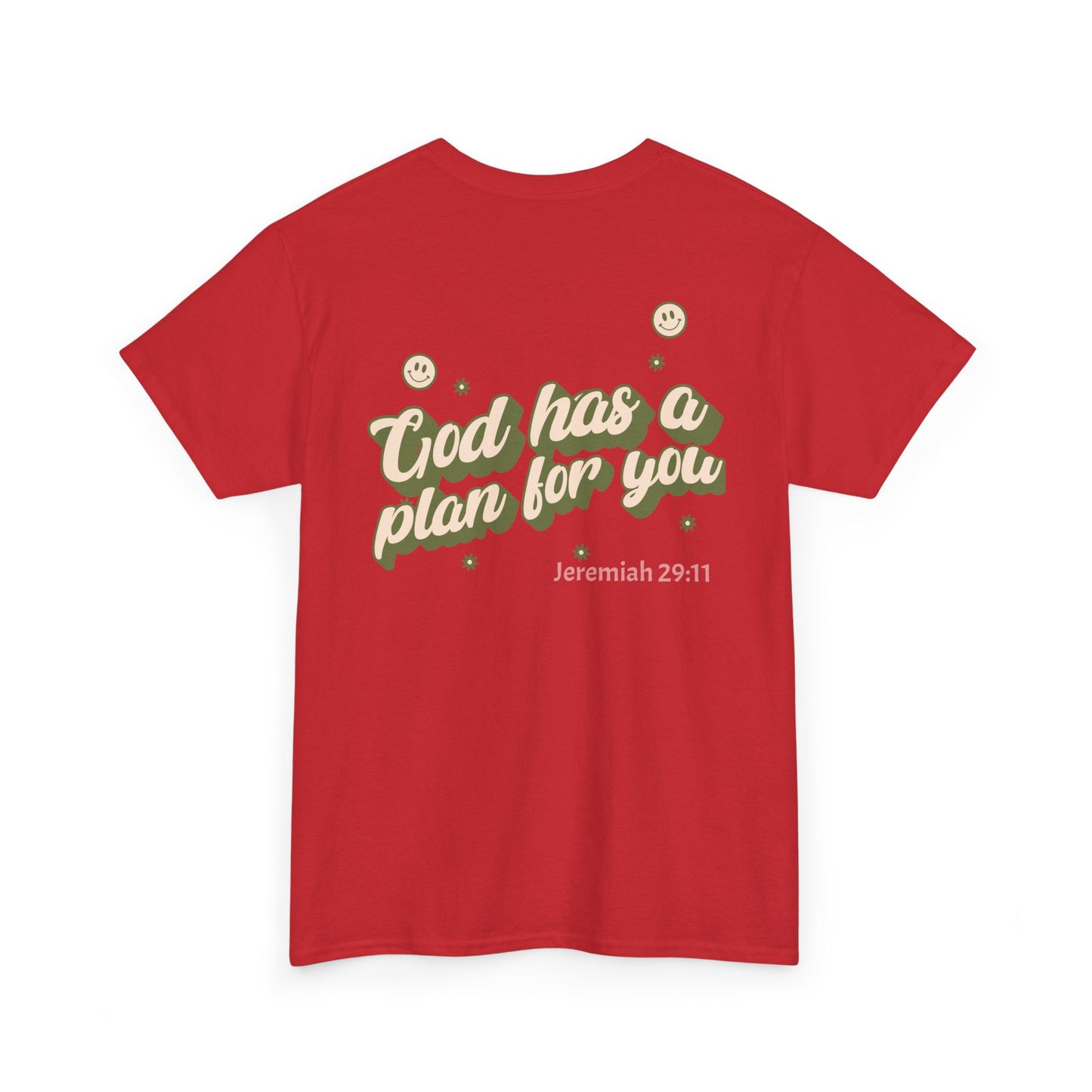 Inspirational Unisex Heavy Cotton Tee – "God Has A Plan For You"
