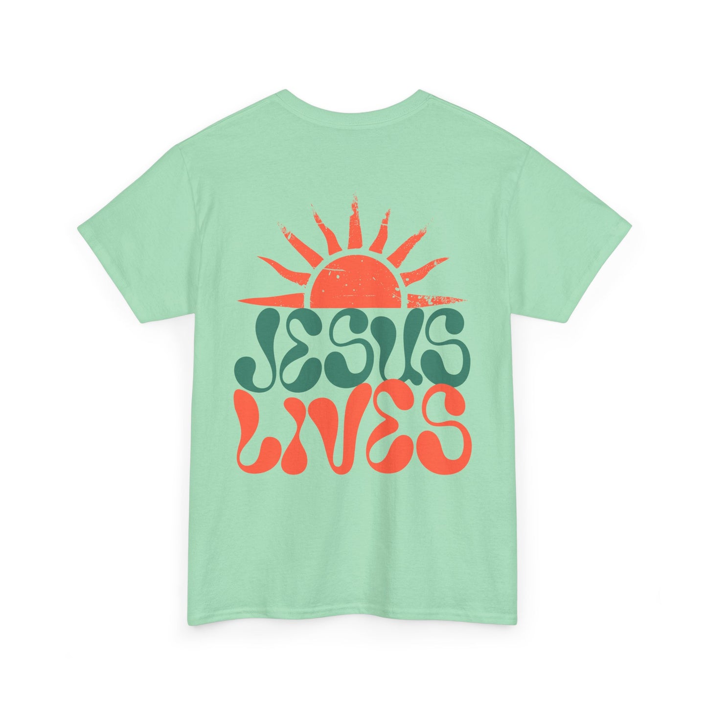 Unisex Heavy Cotton Tee - 'Jesus Lives' Graphic Shirt with Sun Design