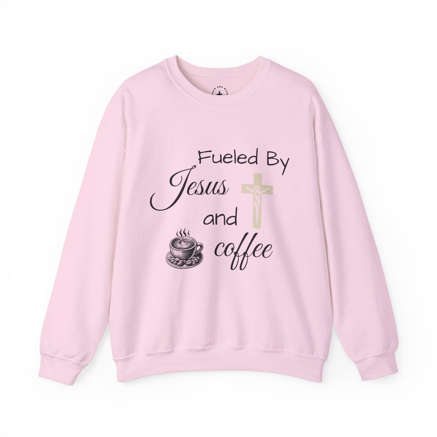 Fueled By Jesus and Coffee Crewneck Sweatshirt - Unisex Heavy Blend™ - Cozy Faith-Inspired Apparel