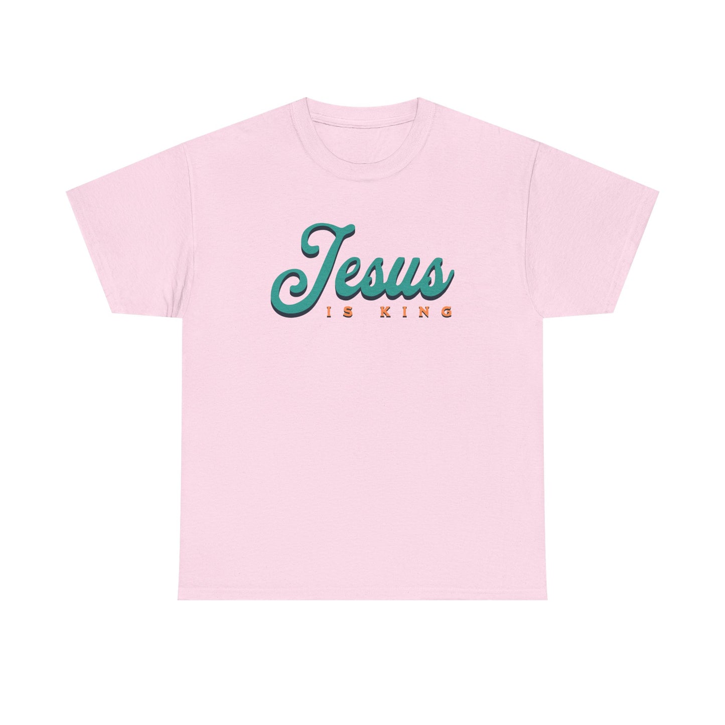 Unisex Heavy Cotton Tee - 'Jesus is King' Inspirational T-Shirt