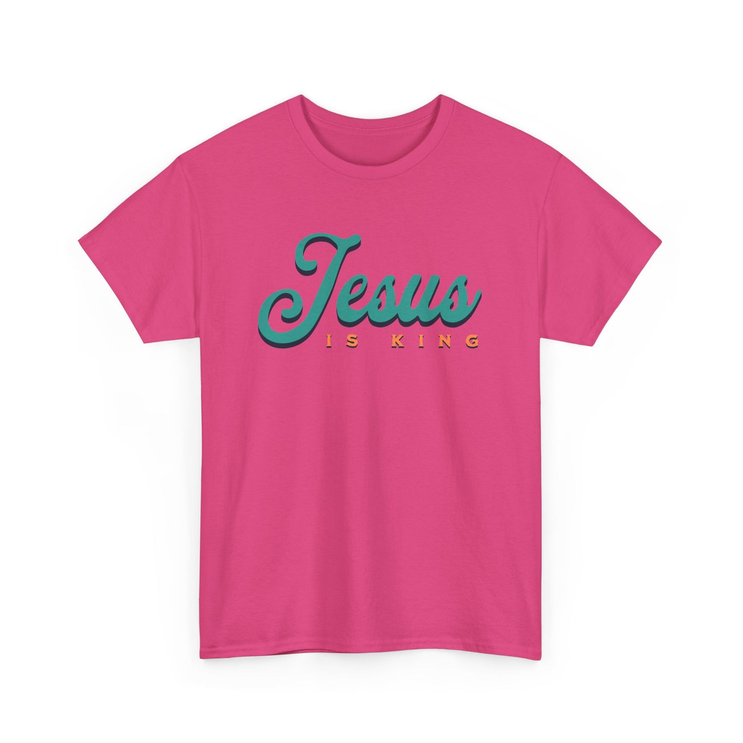 Unisex Heavy Cotton Tee - 'Jesus is King' Inspirational T-Shirt