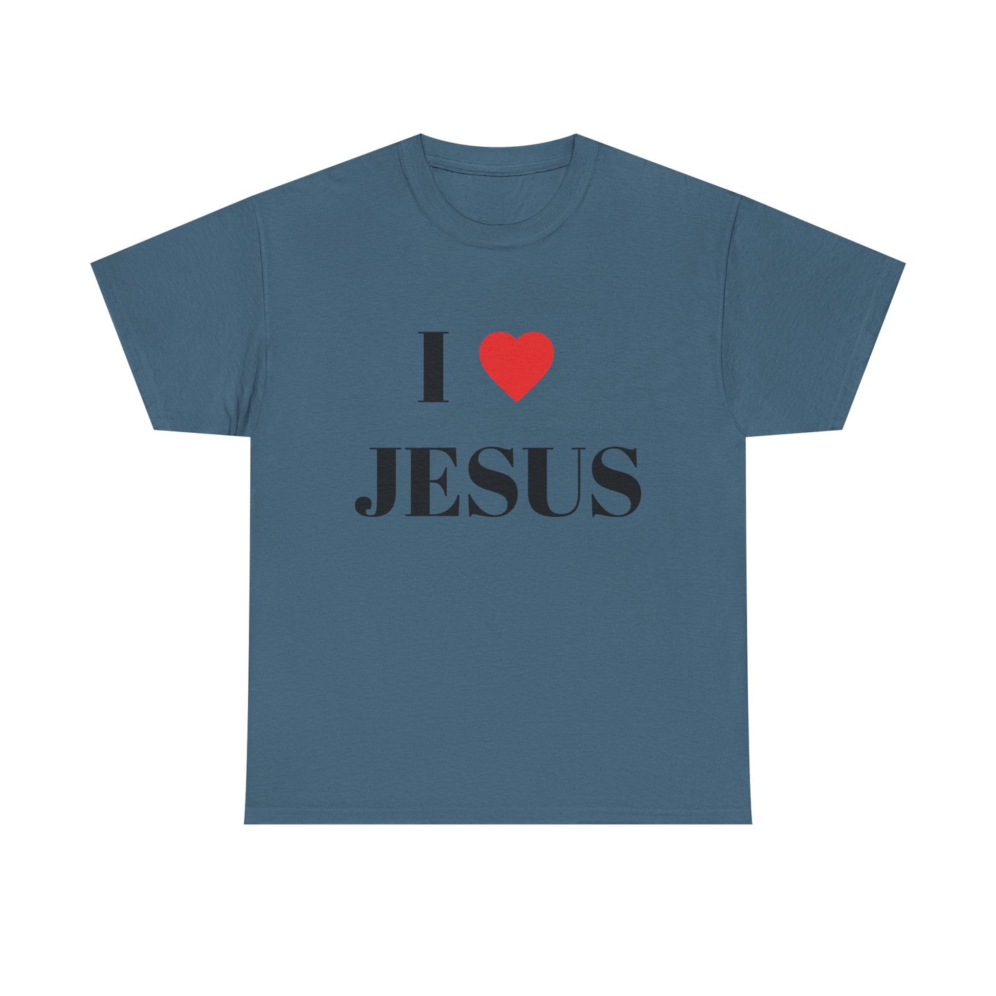 I ❤️ JESUS Unisex Heavy Cotton Tee - Comfortable Faith-Based T-Shirt