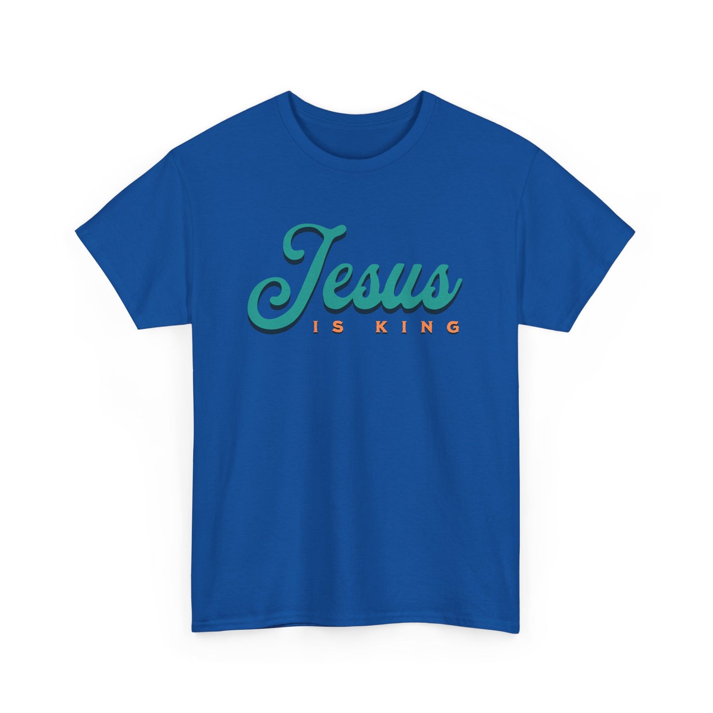 Unisex Heavy Cotton Tee - 'Jesus is King' Inspirational T-Shirt