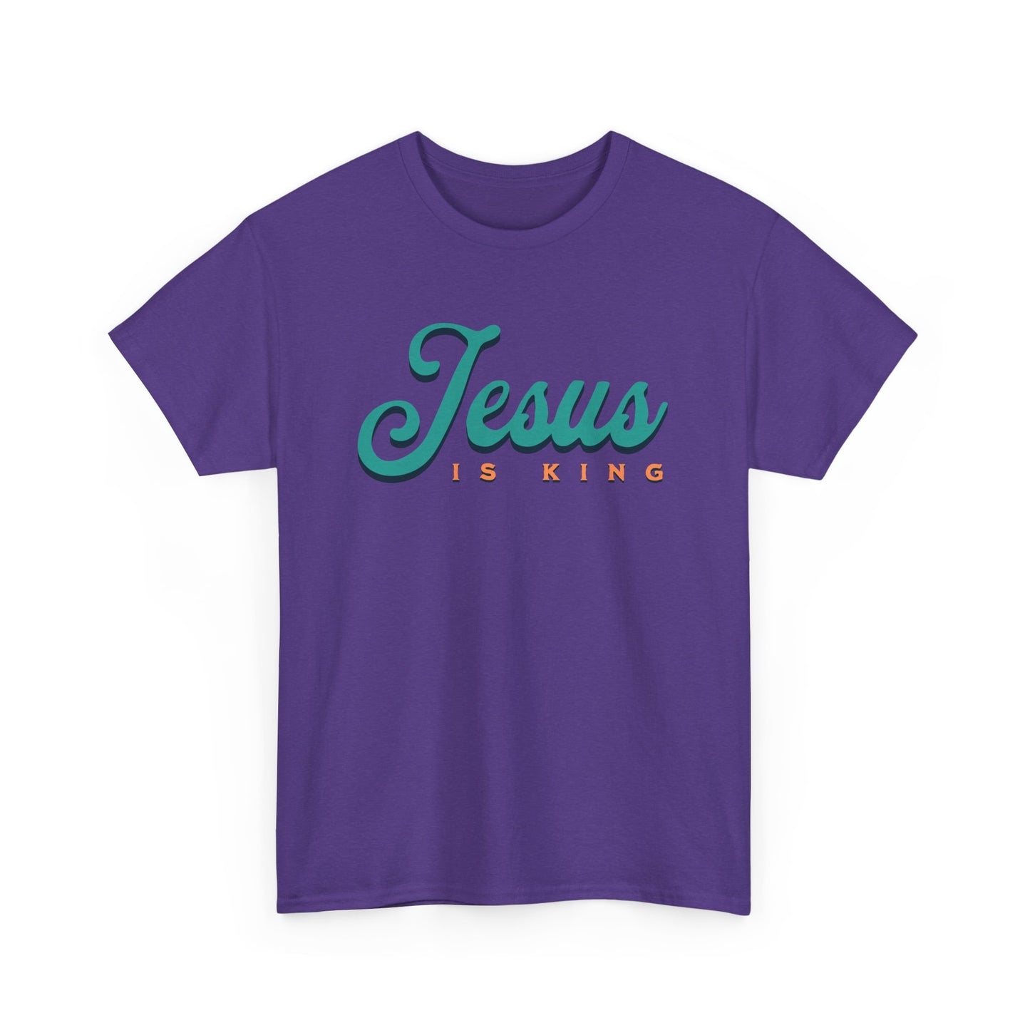 Unisex Heavy Cotton Tee - 'Jesus is King' Inspirational T-Shirt