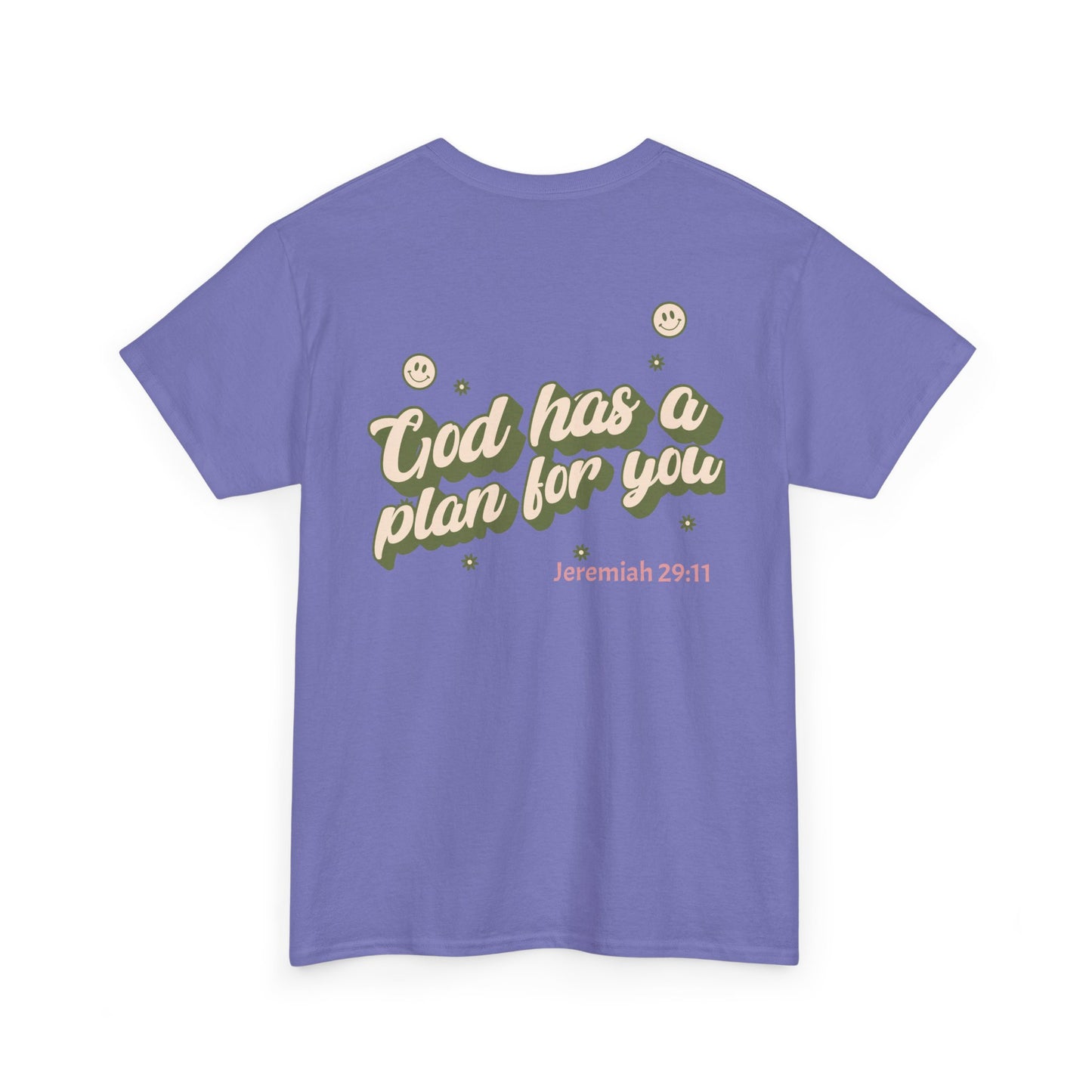 Inspirational Unisex Heavy Cotton Tee – "God Has A Plan For You"