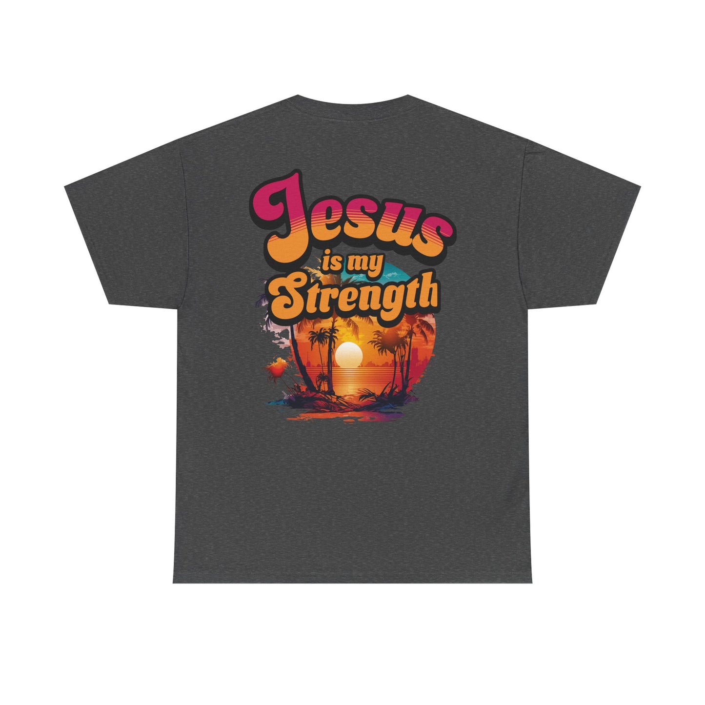 Inspirational Unisex Heavy Cotton Tee - 'Jesus is my Strength' Graphic