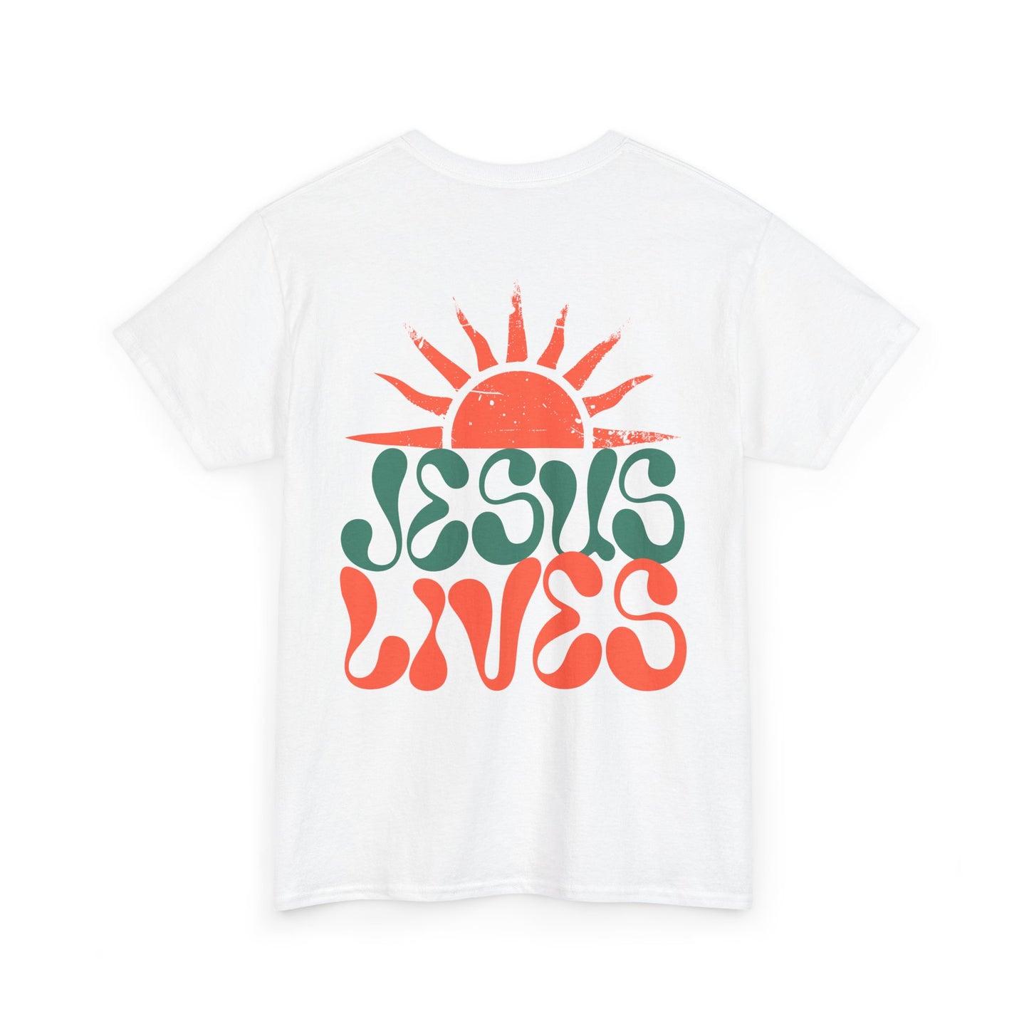 Unisex Heavy Cotton Tee - 'Jesus Lives' Graphic Shirt with Sun Design