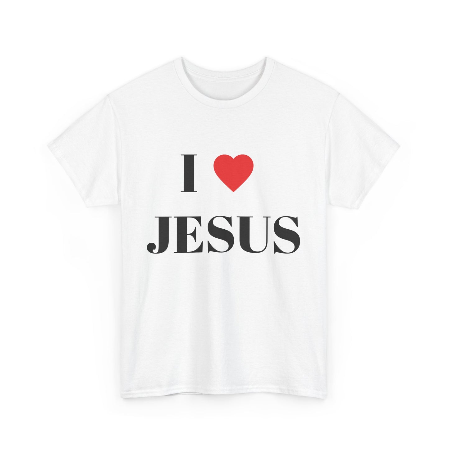 I ❤️ JESUS Unisex Heavy Cotton Tee - Comfortable Faith-Based T-Shirt