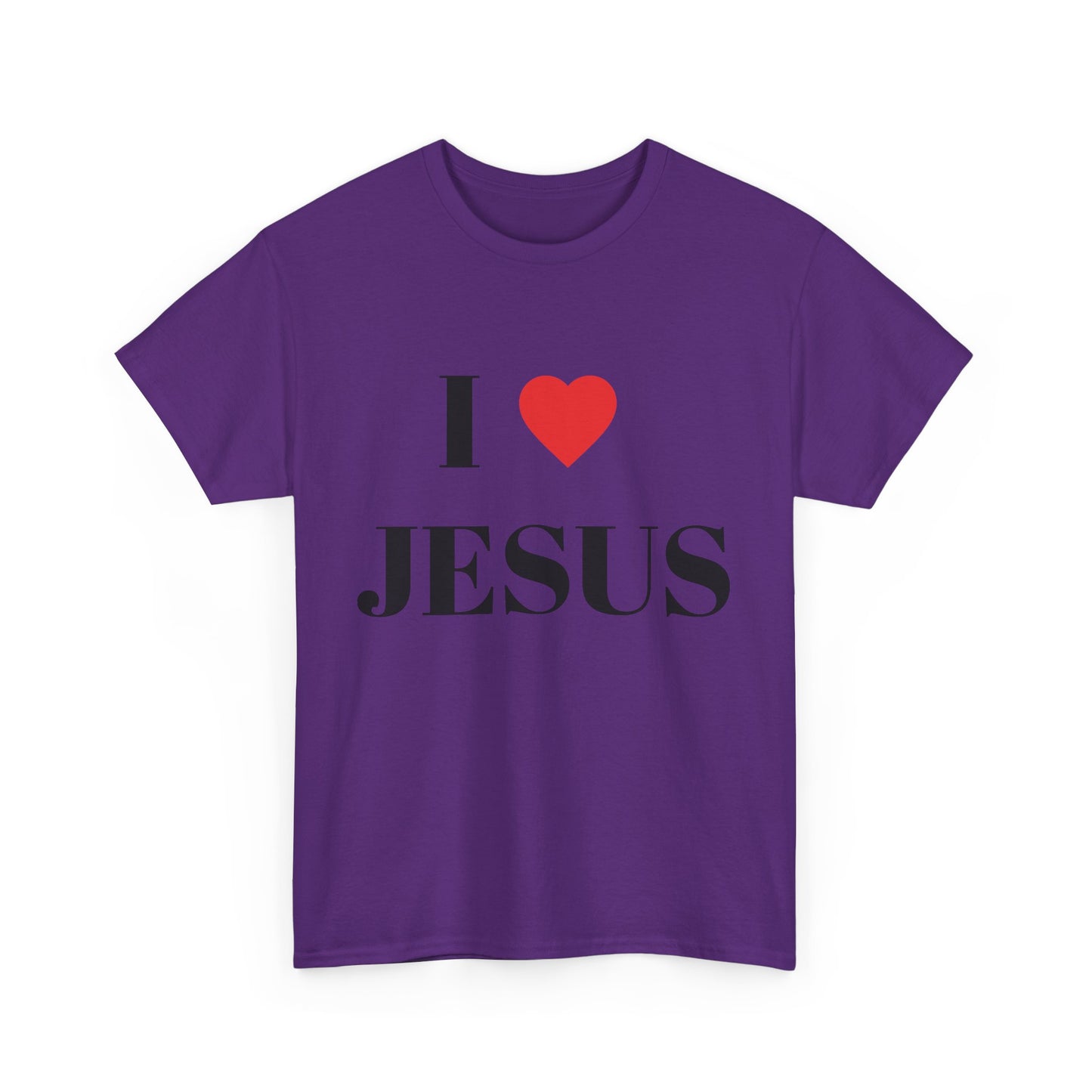 I ❤️ JESUS Unisex Heavy Cotton Tee - Comfortable Faith-Based T-Shirt