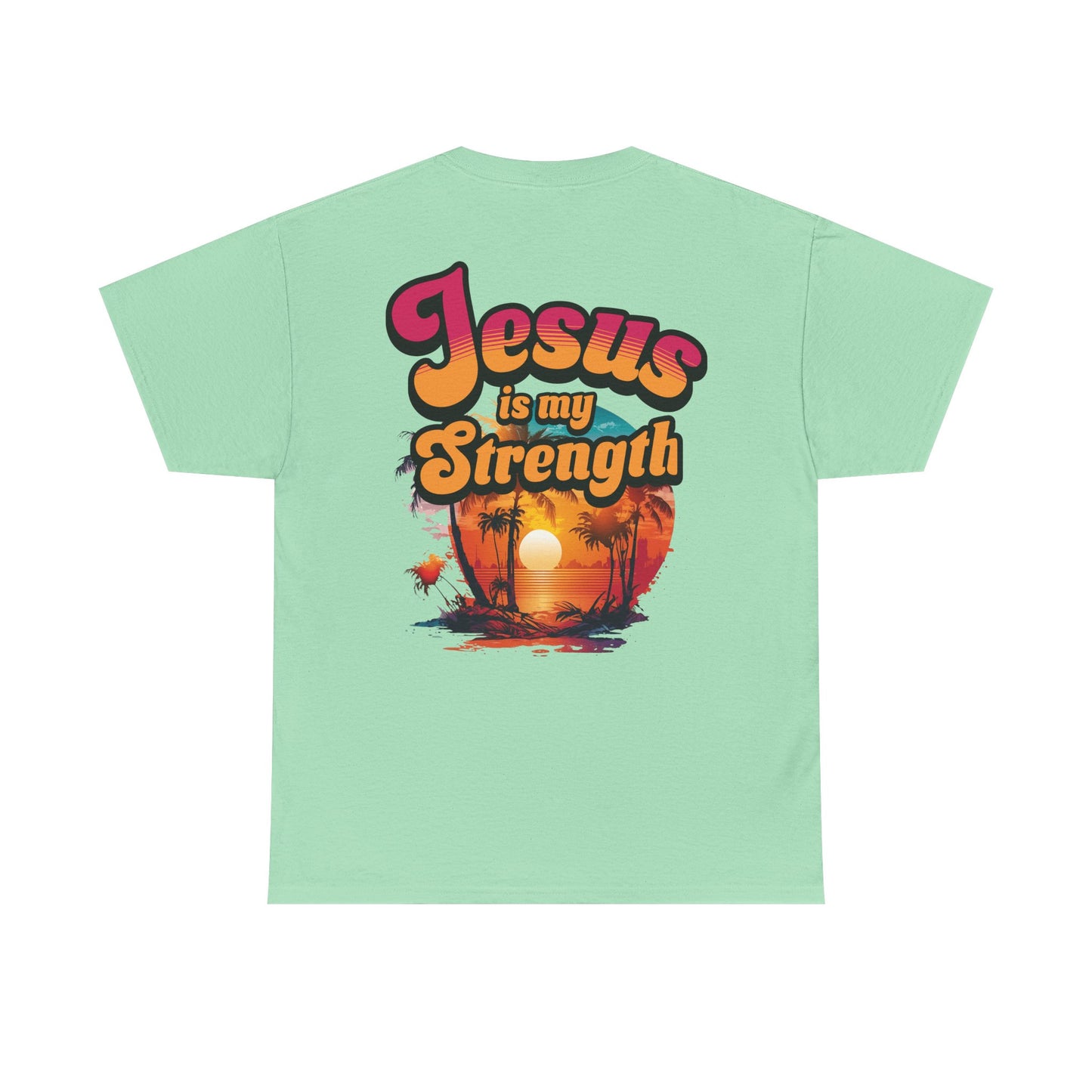 Inspirational Unisex Heavy Cotton Tee - 'Jesus is my Strength' Graphic